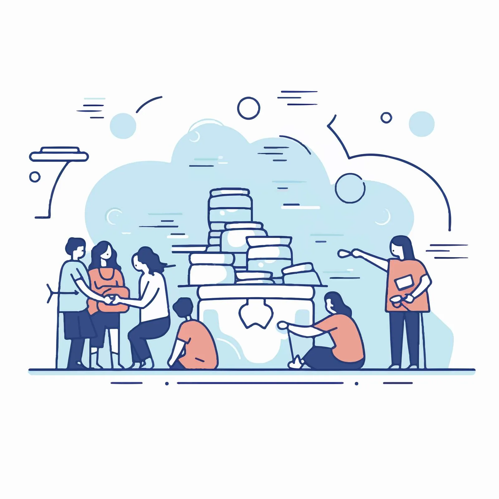 Creative Line Art Fundraising Vector Illustration — free download from Dotvec