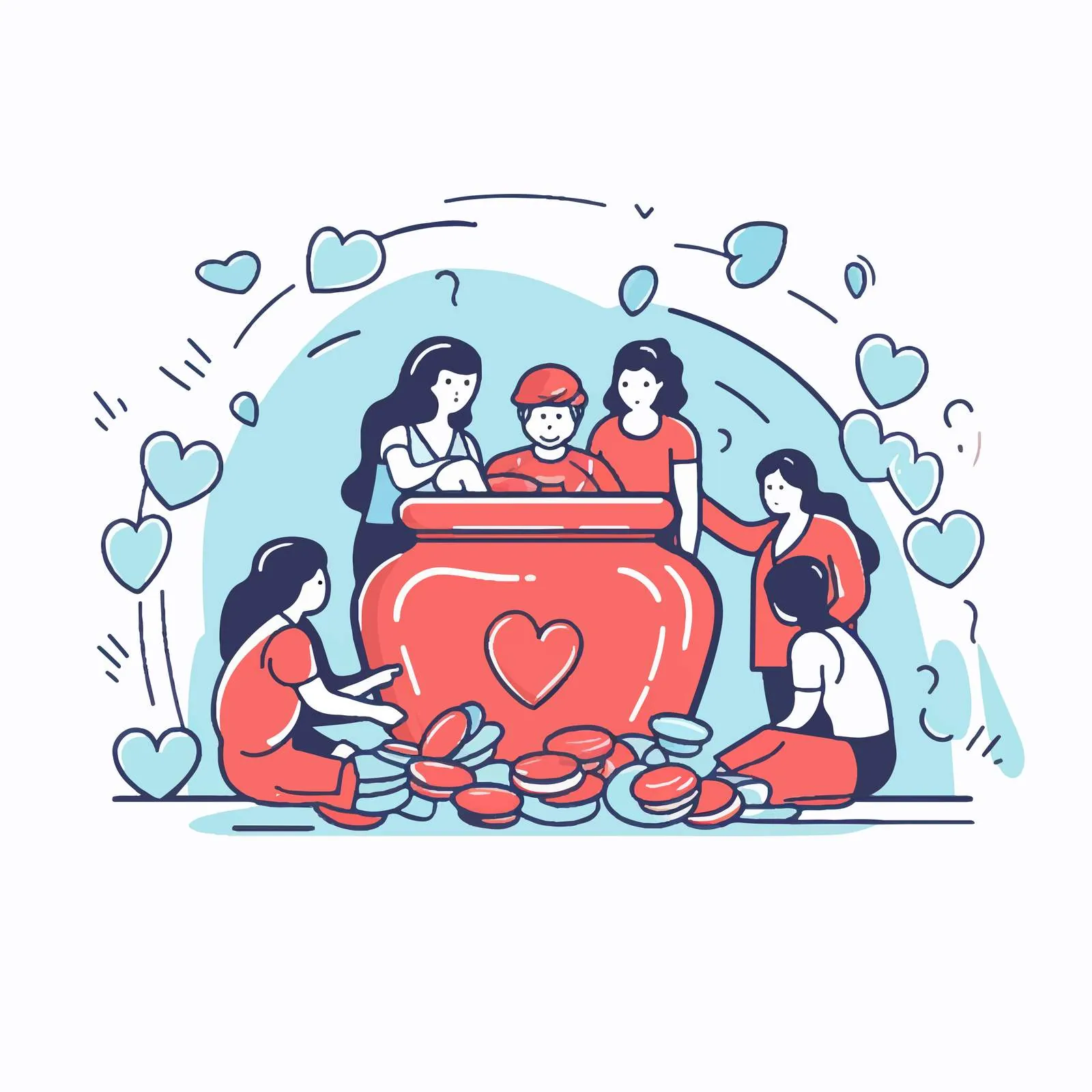 Flat Contour Illustration of Fundraising Concepts — free download from Dotvec