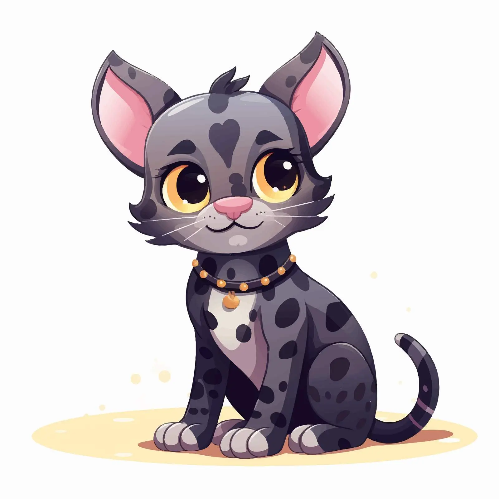 Adorable Spotted Cat on White Background — free download from Dotvec