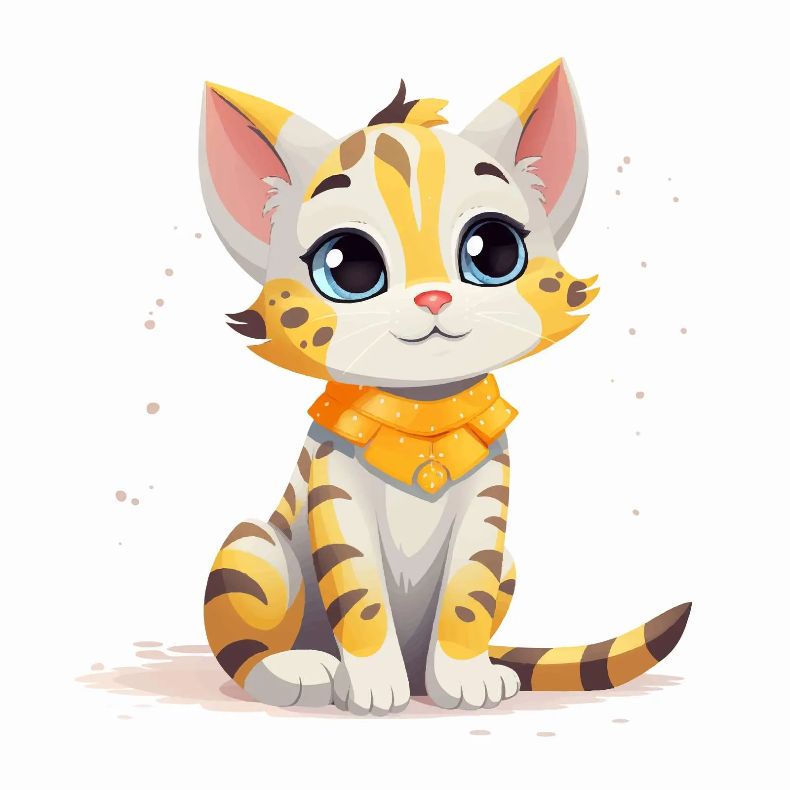 Cute Spotted Cat Isolated on White Background — free download from Dotvec