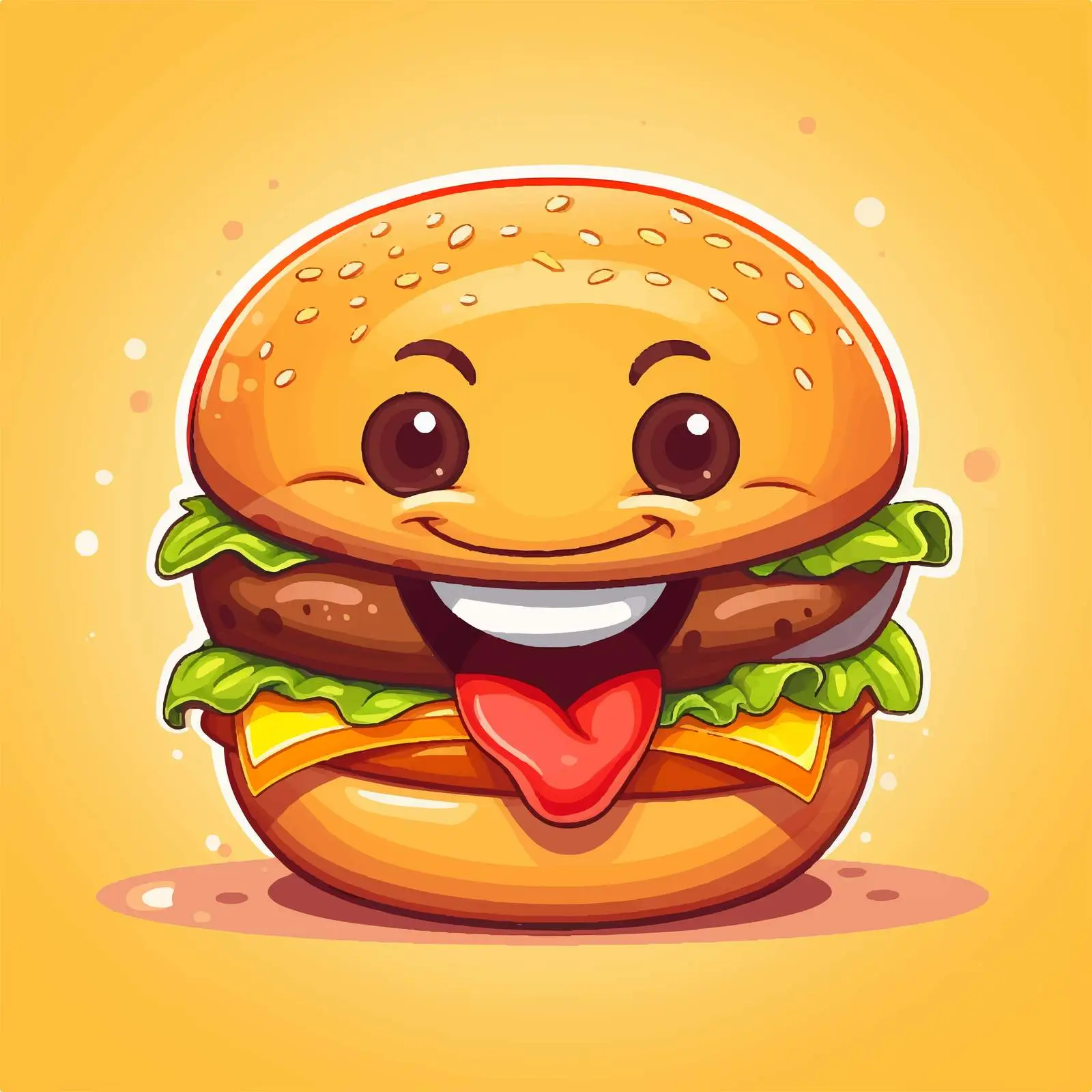 Cute Happy Face Burger Vector Illustration – free 3d design image from Dotvec
