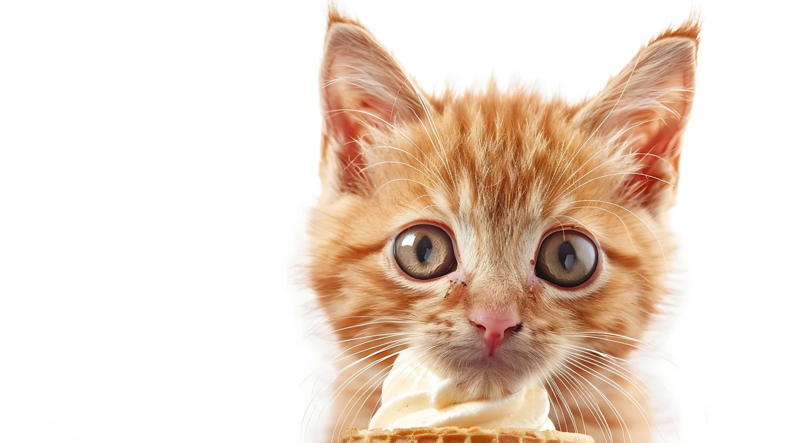 Playful Cat on Ice Cream Cone — free download from Dotvec