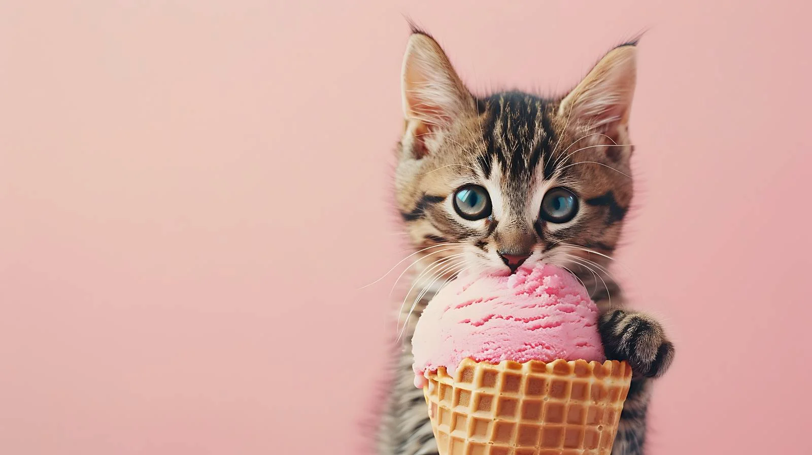 Whimsical Cat on Ice Cream Cone — free download from Dotvec