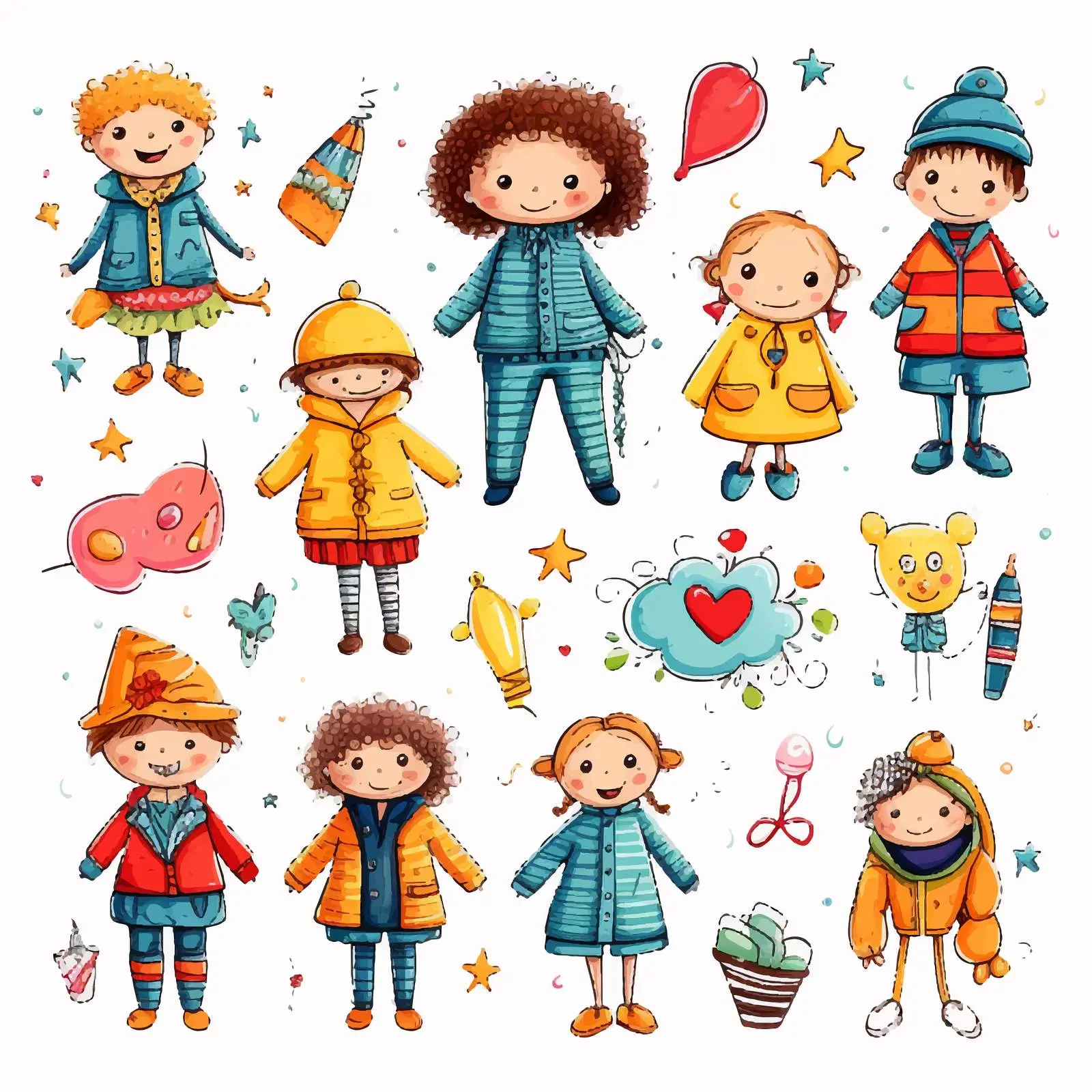 Fashionable Funny Costume for Kids — free download from Dotvec