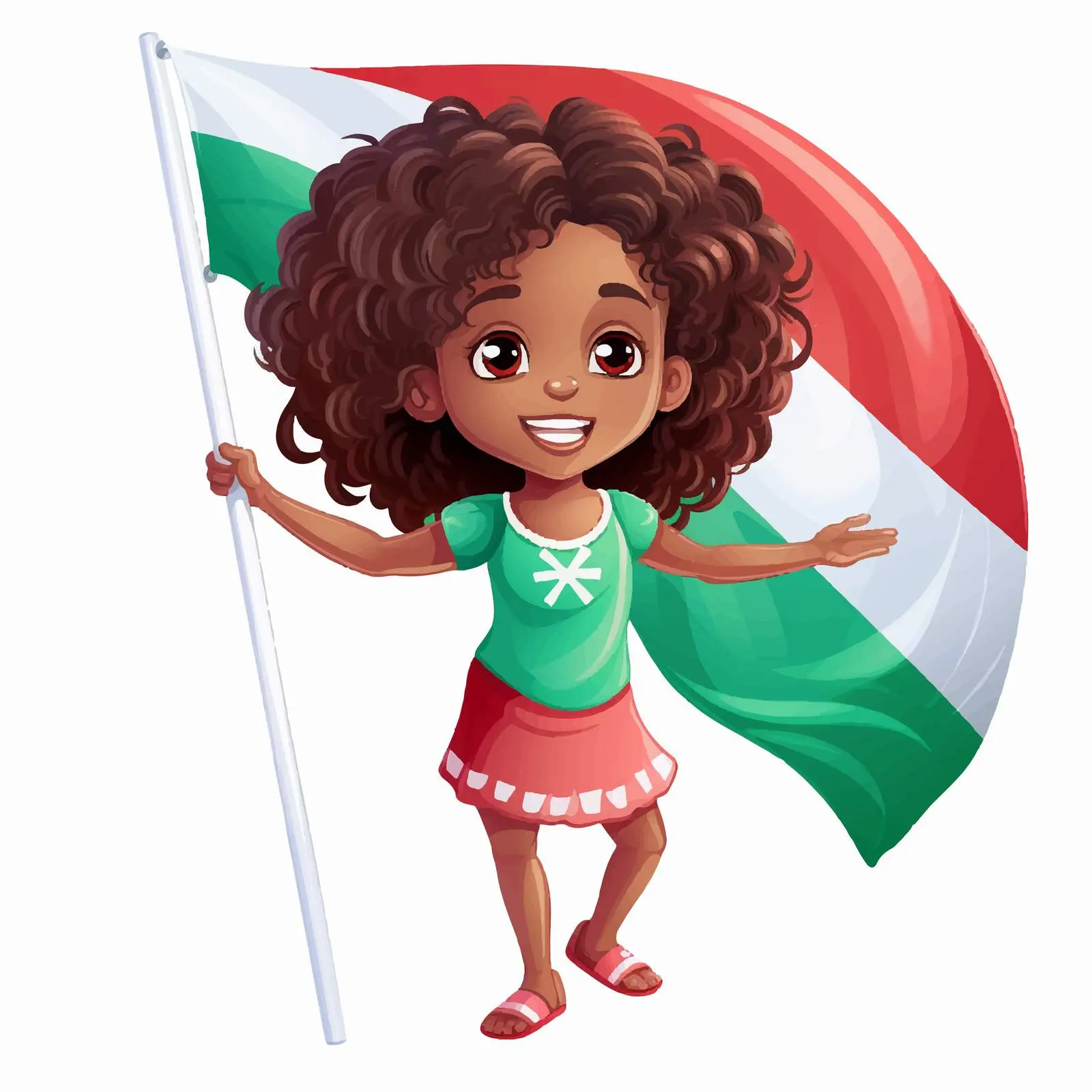 Cute Girl with Madagascar Flag Vector Art — free download from Dotvec