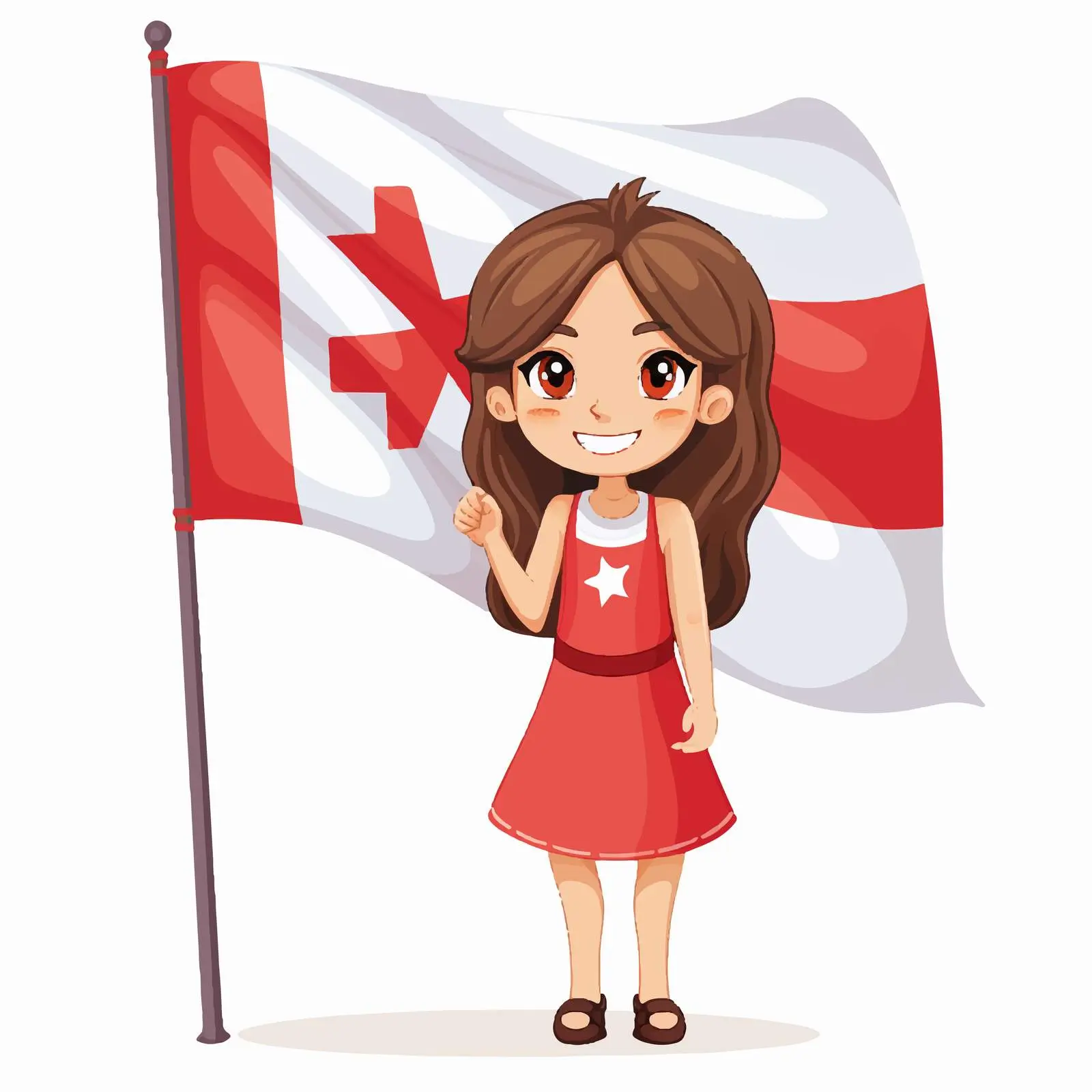 Cute Girl with Malta Flag Clip Art — free download from Dotvec