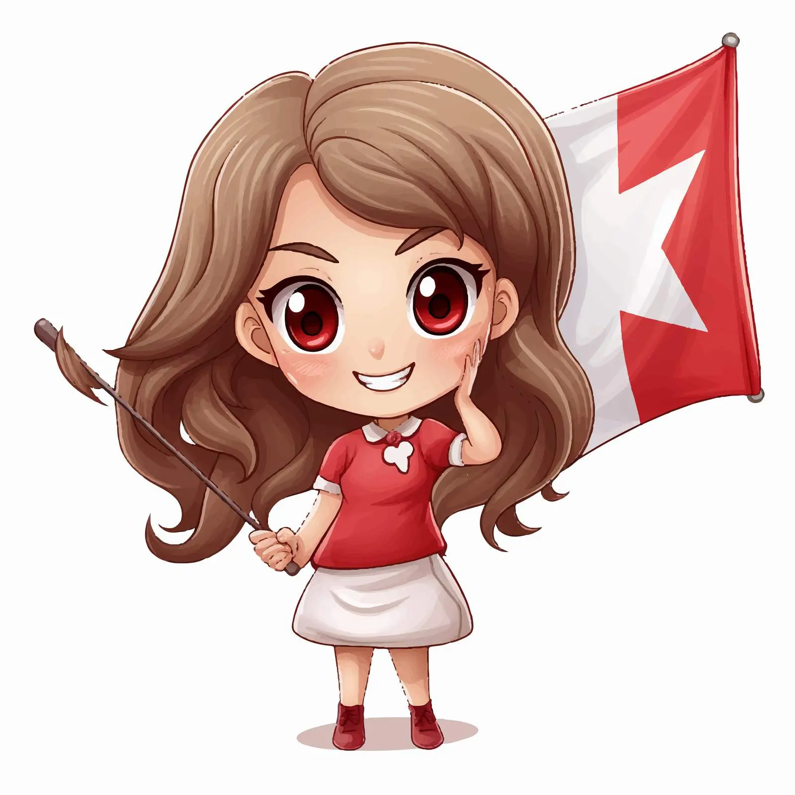 Cute Girl Holding Malta Flag Clip Art — free download from Dotvec