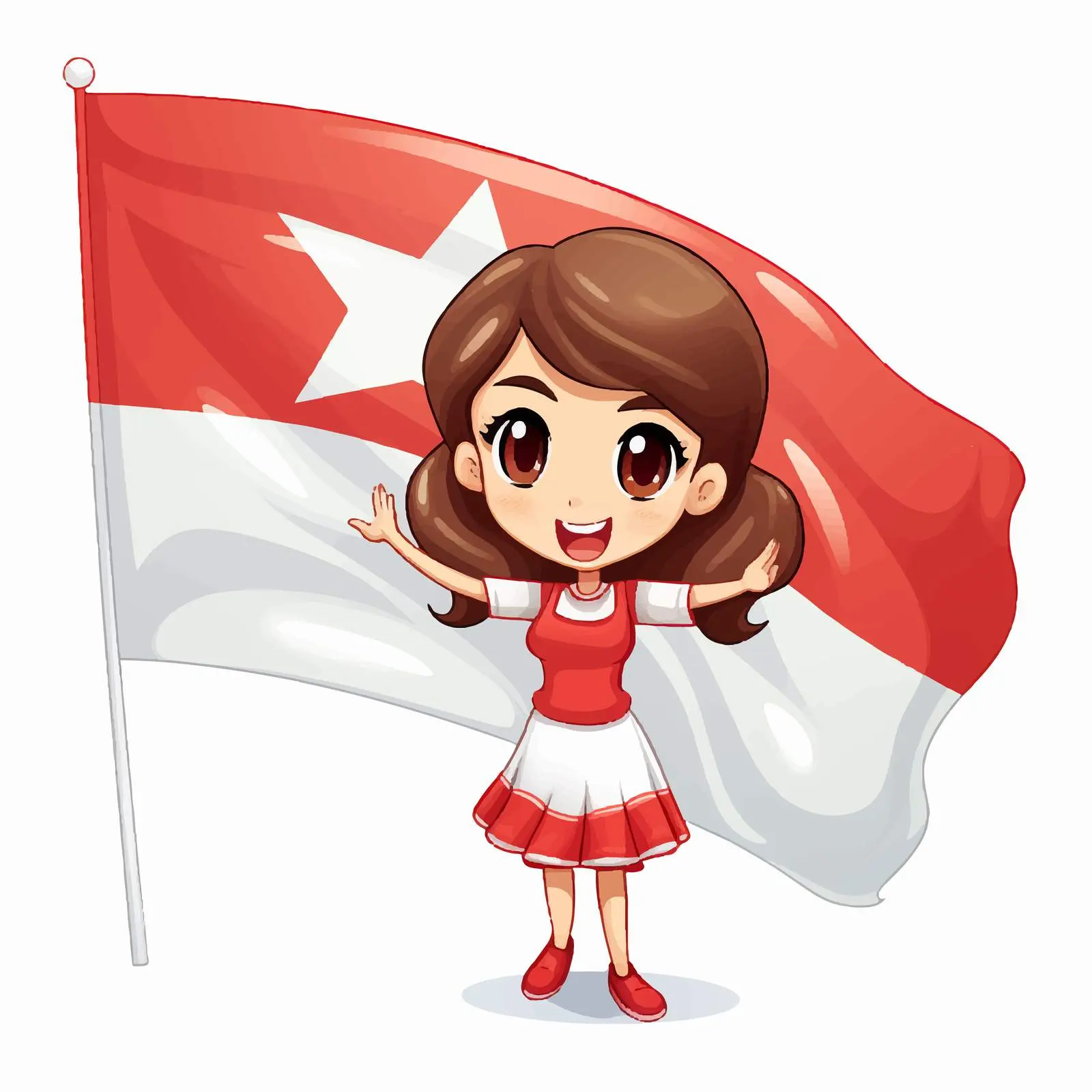 Cute Girl with Malta Flag Clip Art — free download from Dotvec