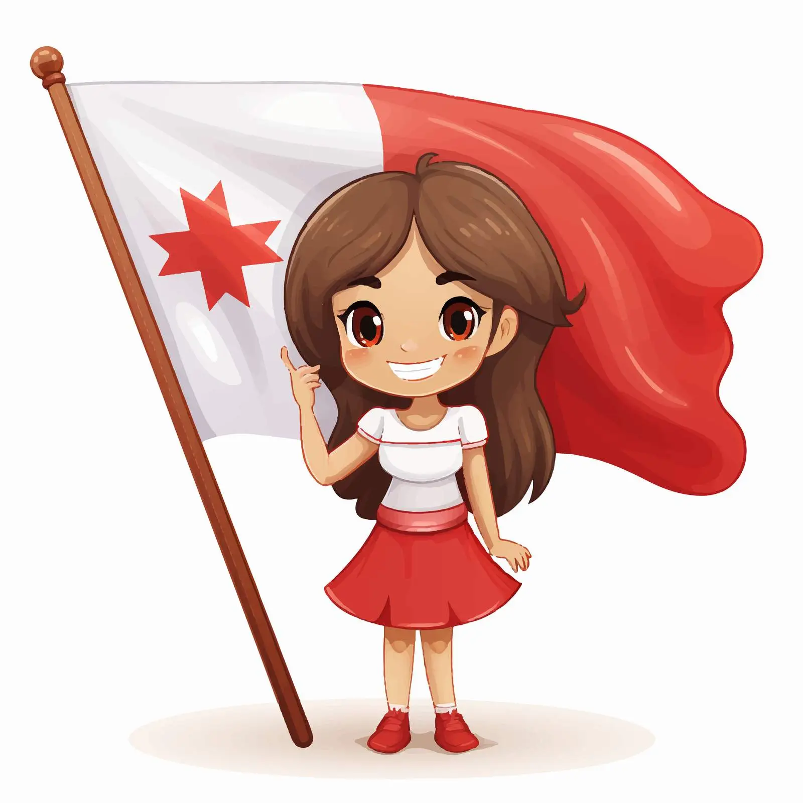 Cute Girl with Malta Flag Clip Art — free download from Dotvec