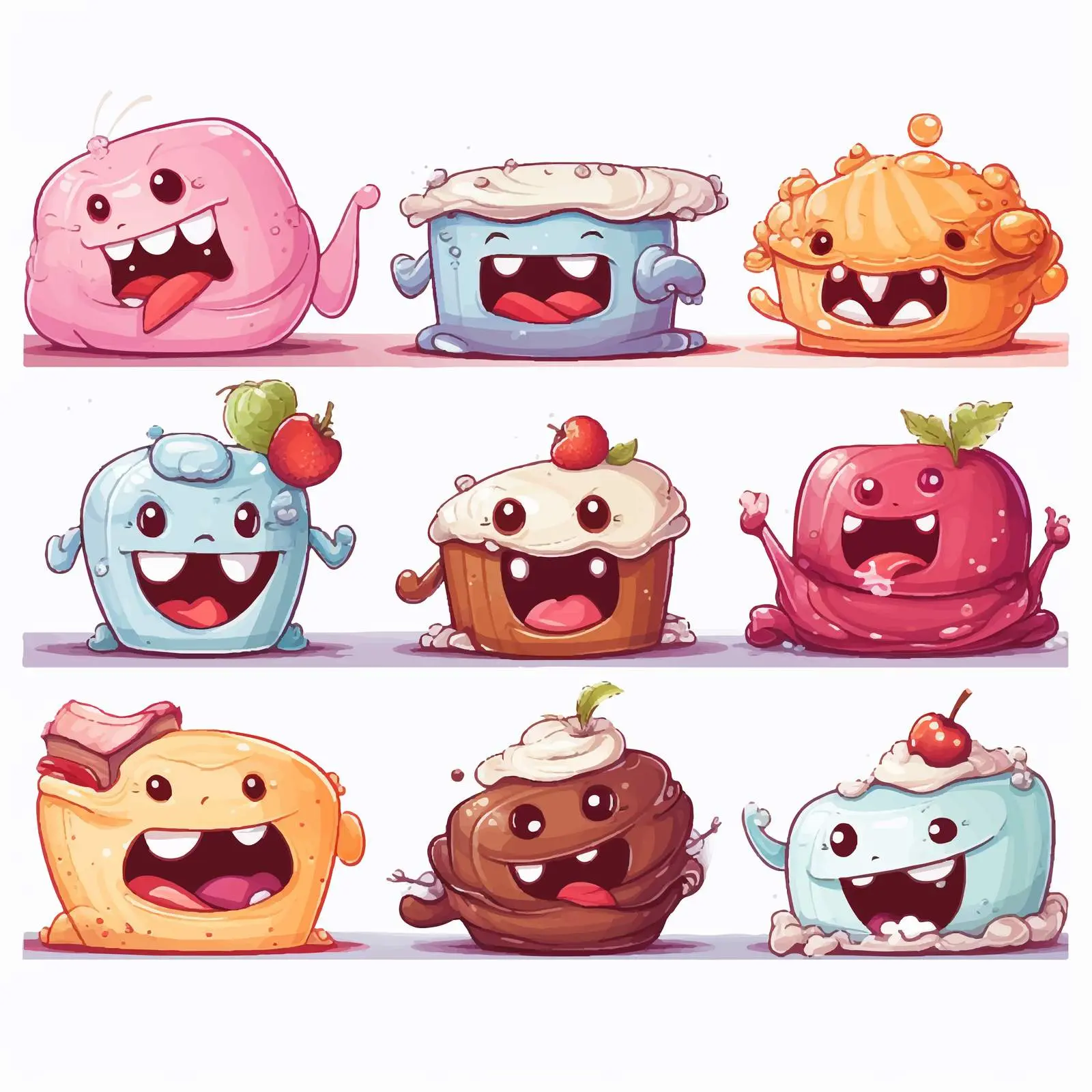 Whimsical Dessert Character Banners Illustration — free download from Dotvec