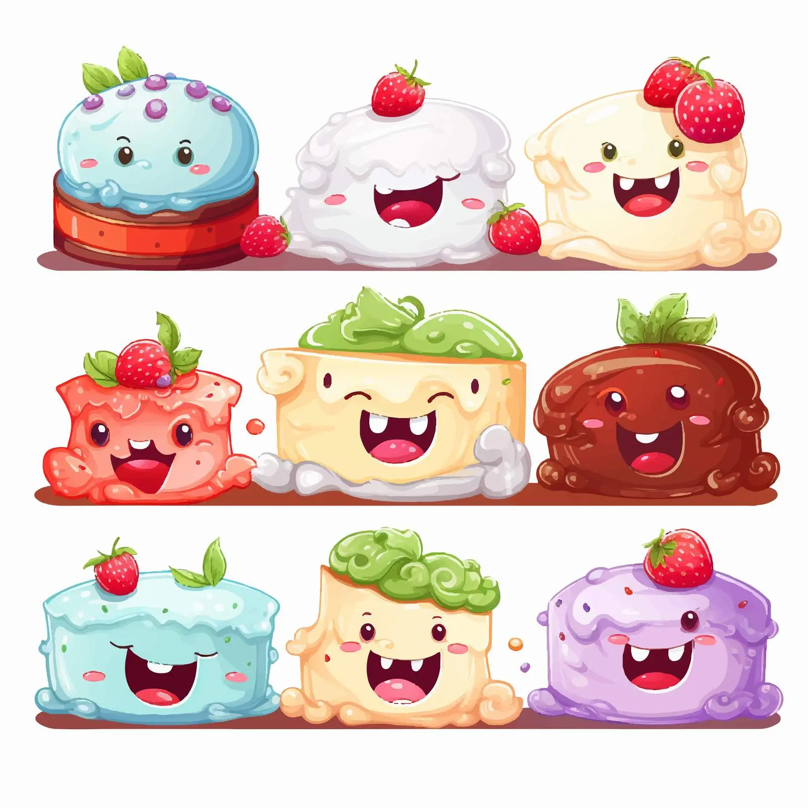 Funny Dessert Character Banners for Events – free advertising materials image from Dotvec