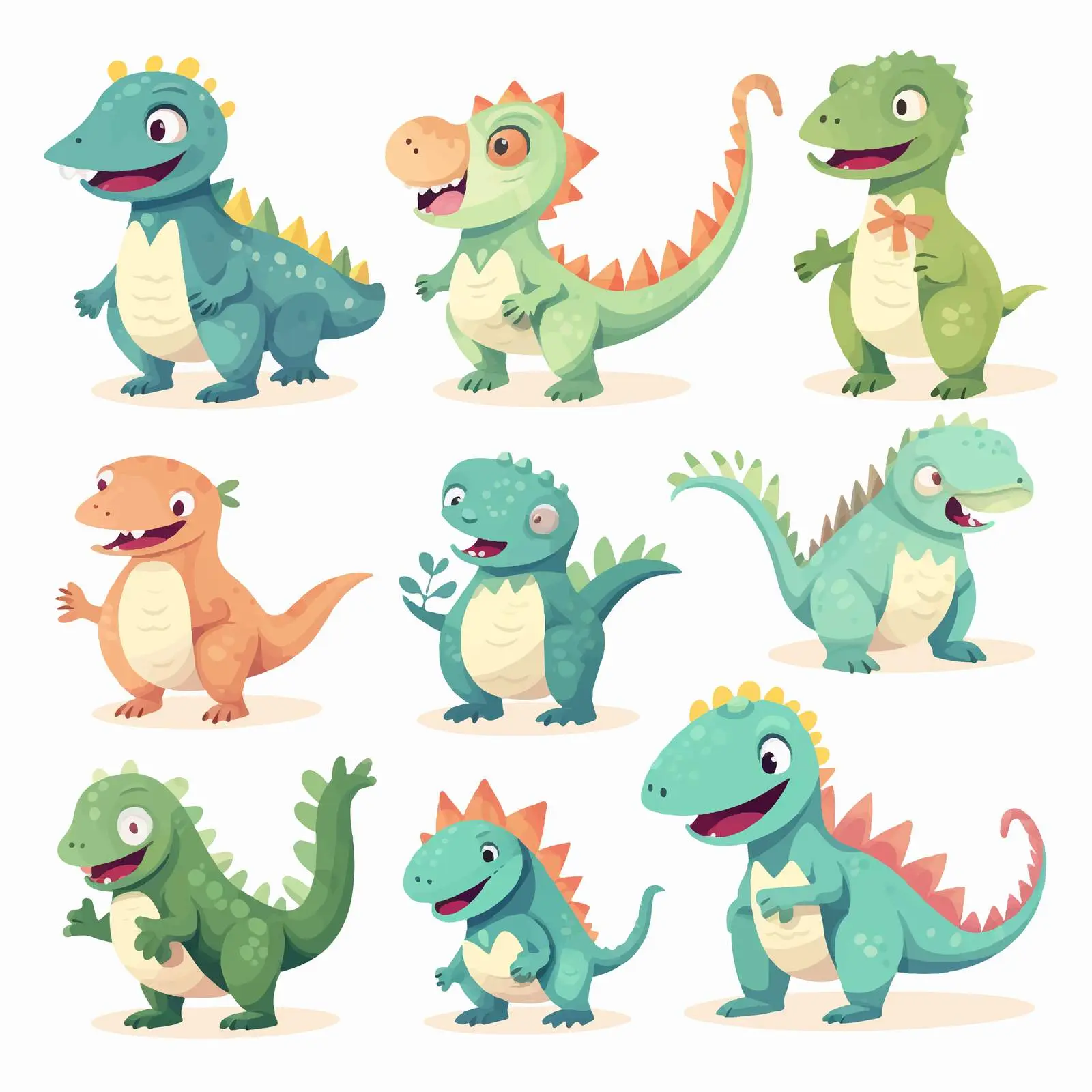 Funny Dinosaur Characters Collection for Kids — free download from Dotvec