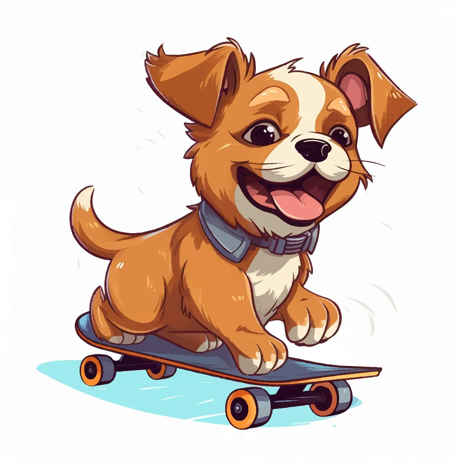 Cute Puppy Skateboarding Fun — free download from Dotvec