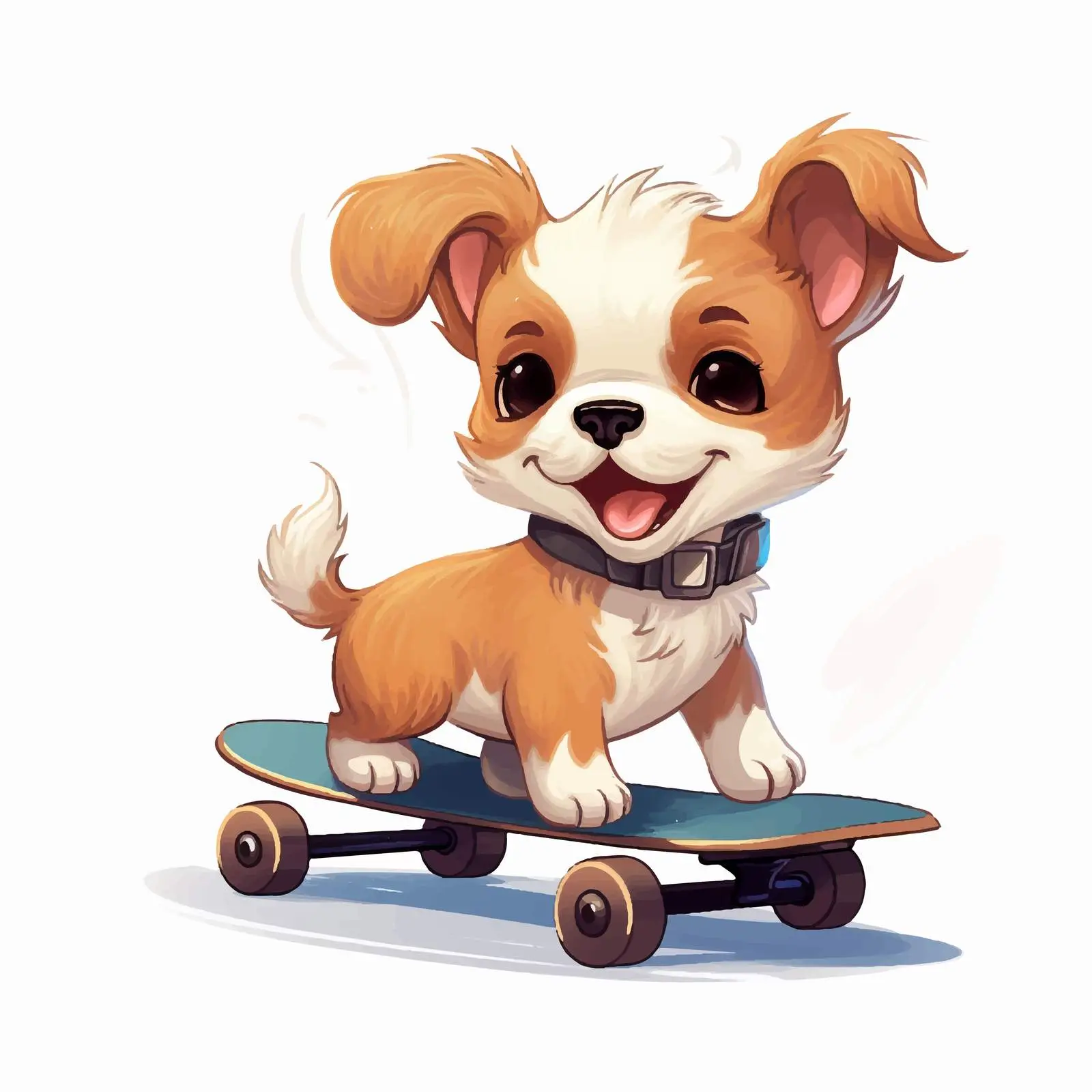 Adorable Puppy Skateboarding Fun — free download from Dotvec