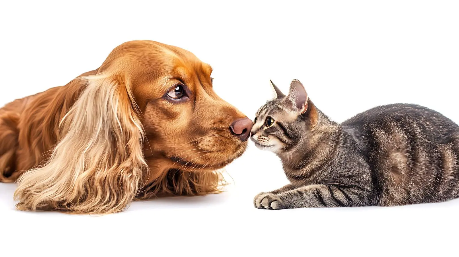 Funny Dog and Sniffing Cat Interaction — free download from Dotvec