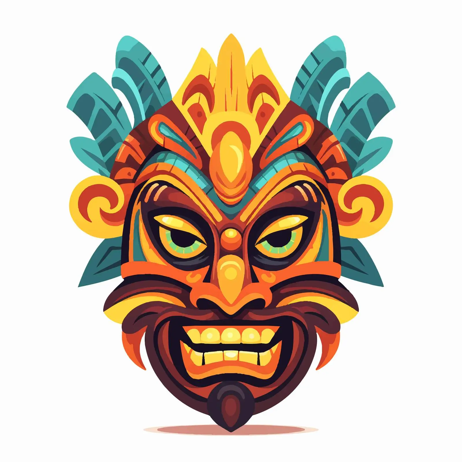 Funny Ethnic Tribal Mask Isolated on White — free download from Dotvec