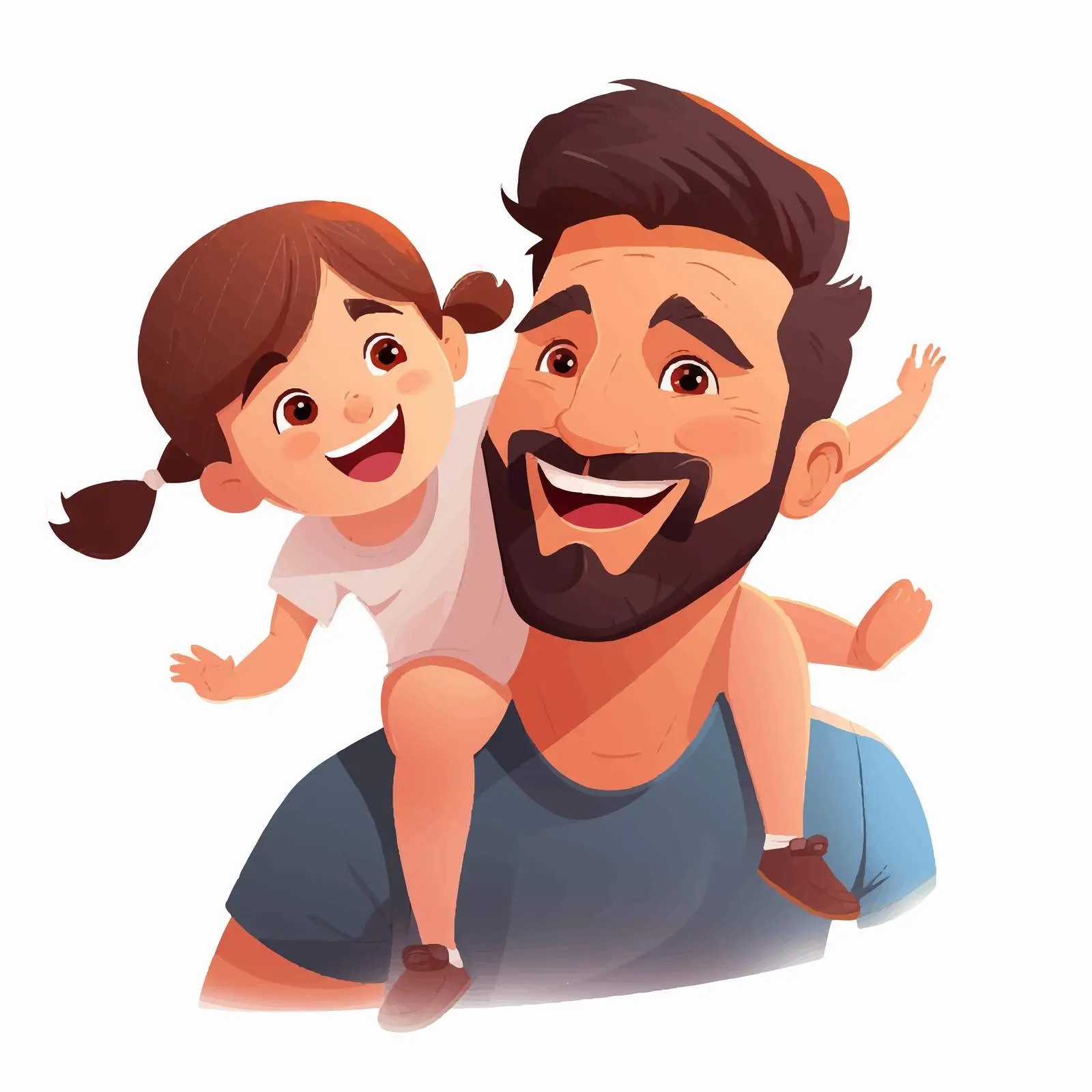 Happy Father and Daughter Holiday Card Vector – free fatherhood image from Dotvec