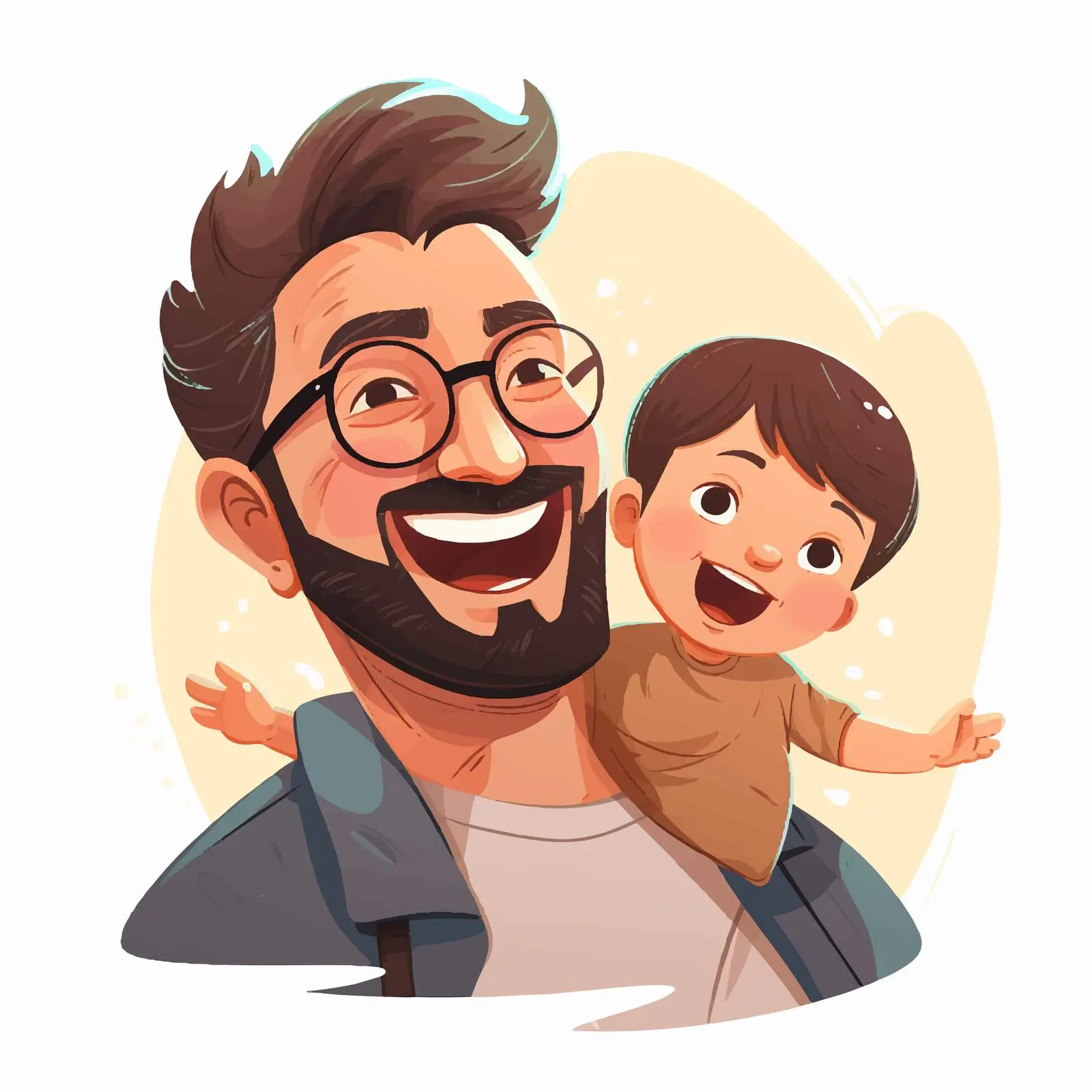 Happy Father and Baby Holiday Card Design — free download from Dotvec