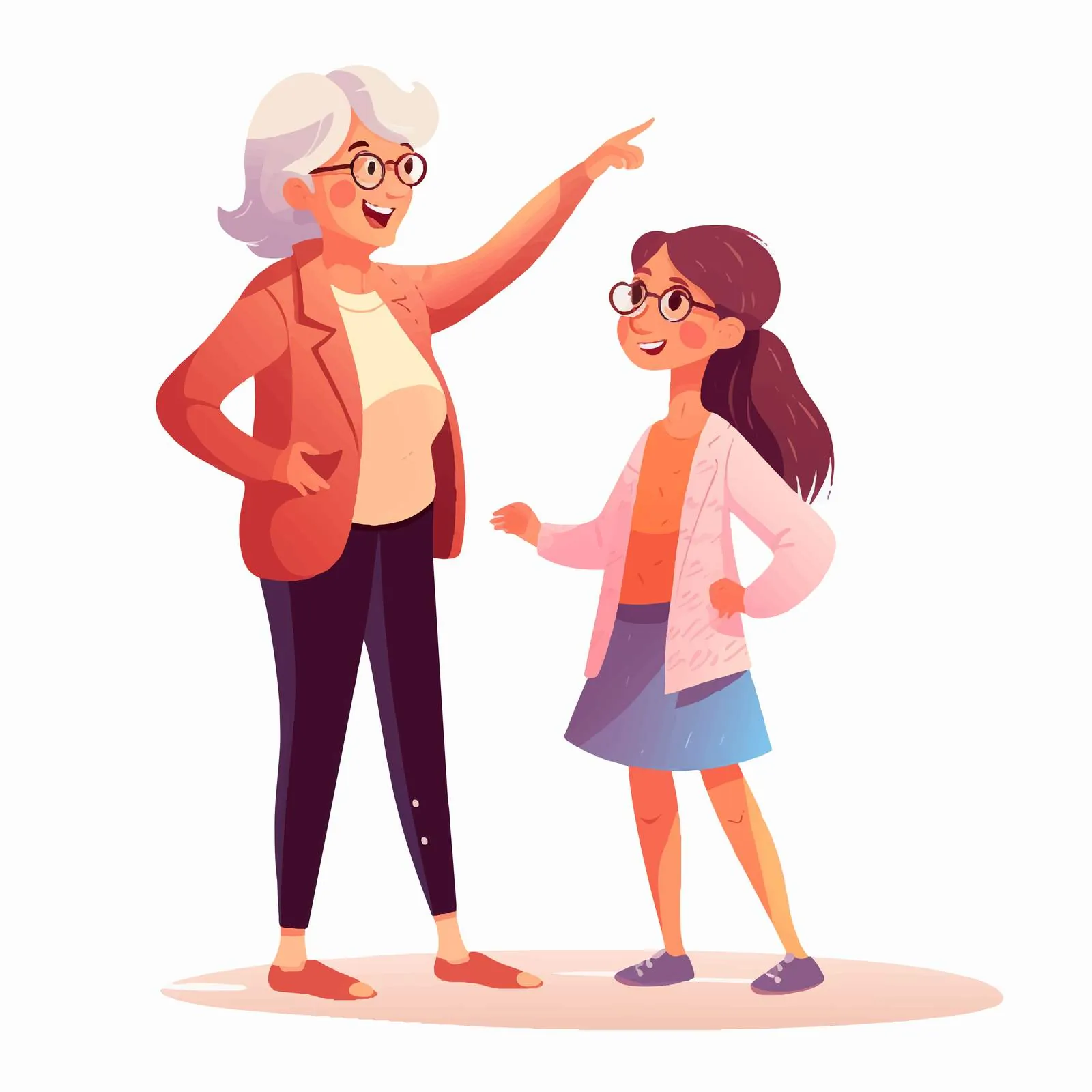 Joyful Grandmother and Granddaughter Interaction — free download from Dotvec