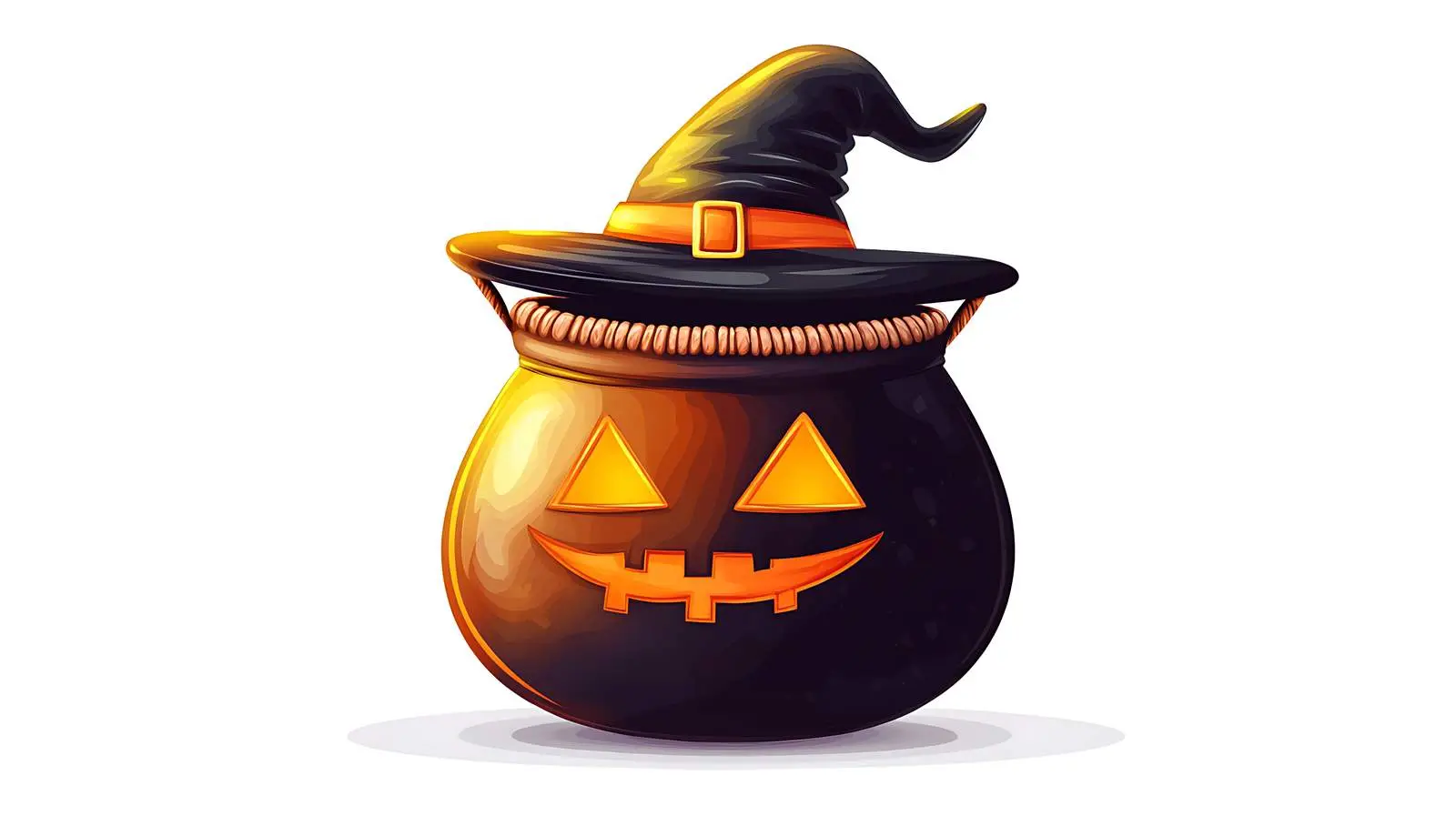 Funny Halloween Witch Cartoon Cauldron Basket — free download from Dotvec