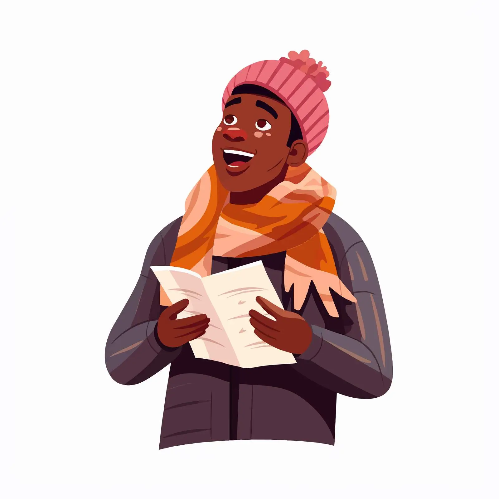 Funny Dark Skin Guy Singing Christmas Hymn — free download from Dotvec