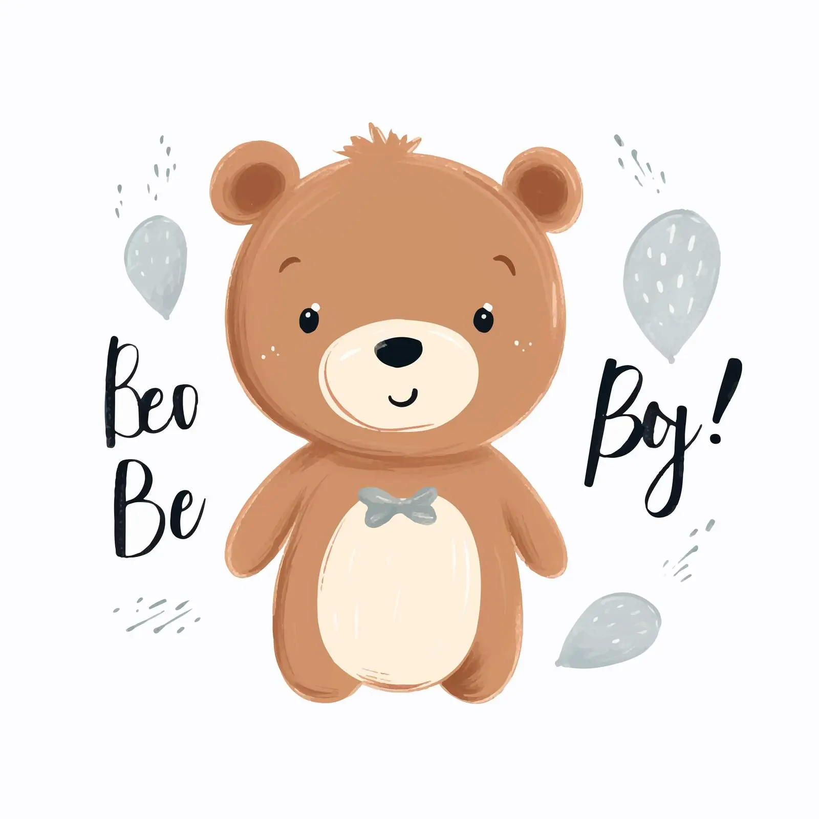 Cute Newborn Card with Teddy Bear Design — free download from Dotvec