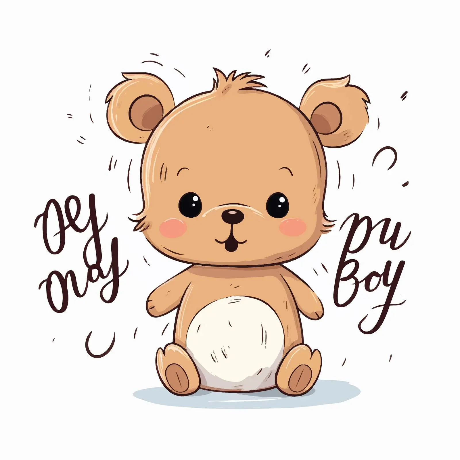 Adorable Newborn Card with Teddy Bear Design — free download from Dotvec