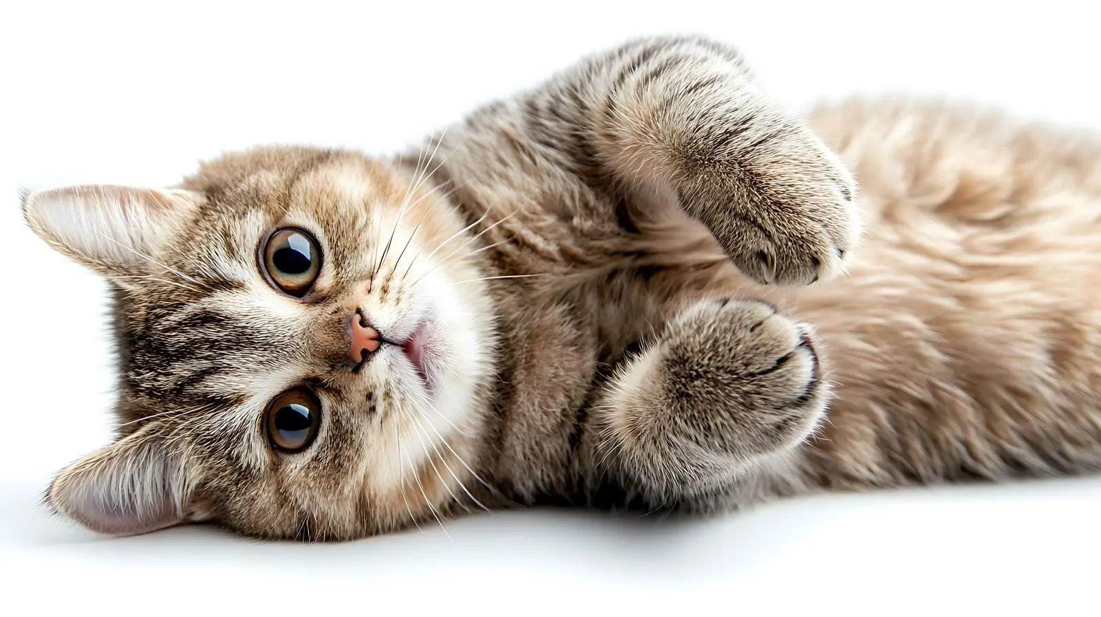 Playful Scottish Straight Cat on White Background — free download from Dotvec