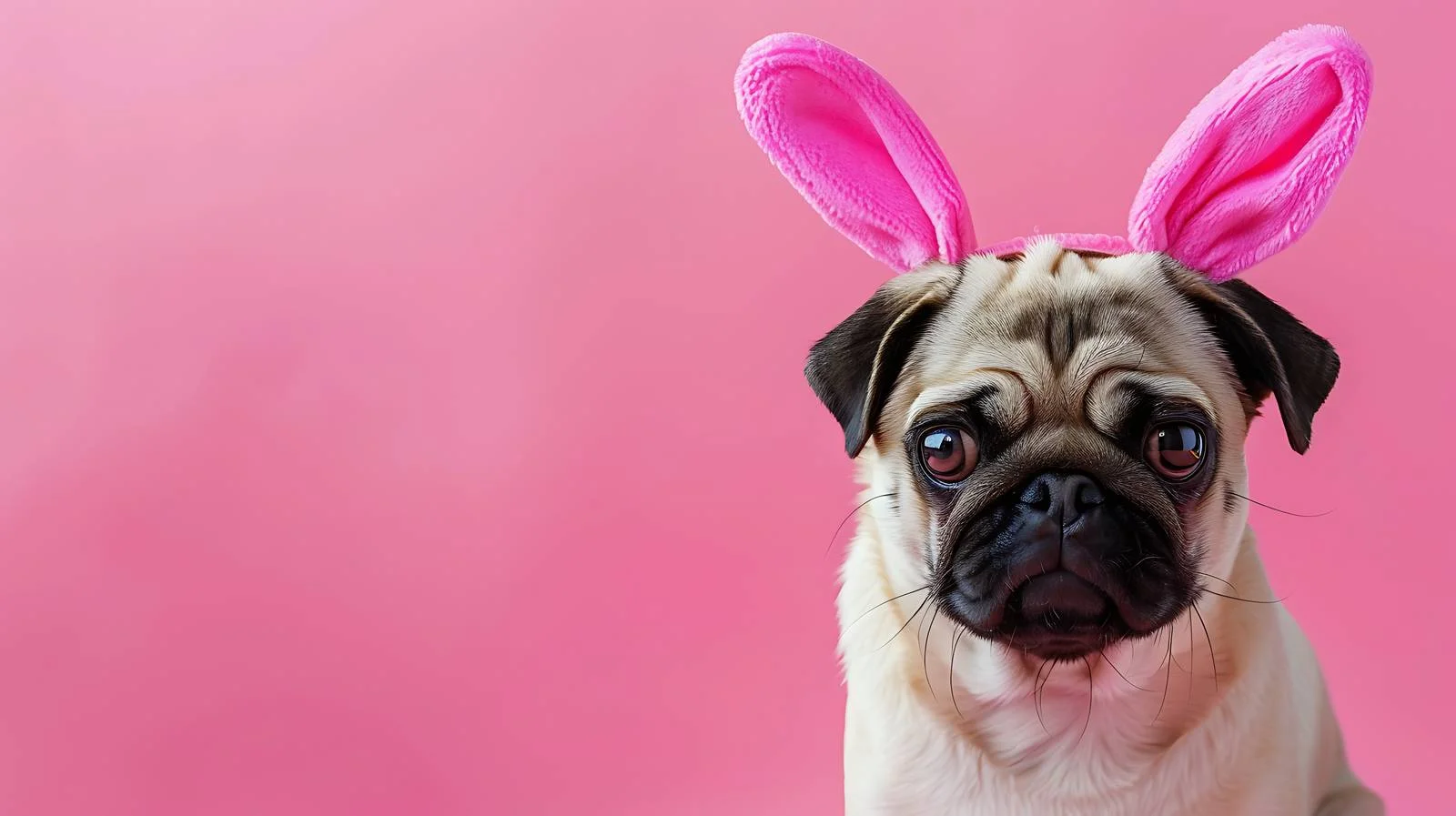 Adorable Pug Easter Bunny Portrait — free download from Dotvec