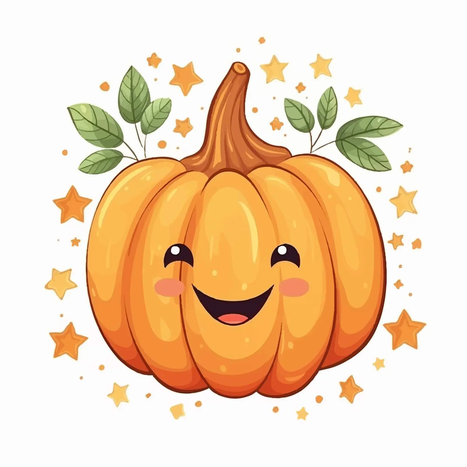 Boho Halloween Pumpkin with Stars and Leaves — free download from Dotvec