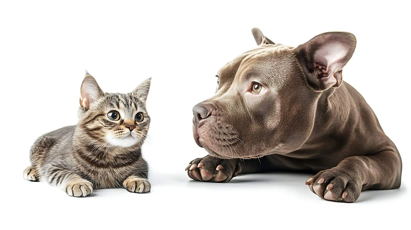 Funny Puppy and Cat Portrait Isolated Image — free download from Dotvec