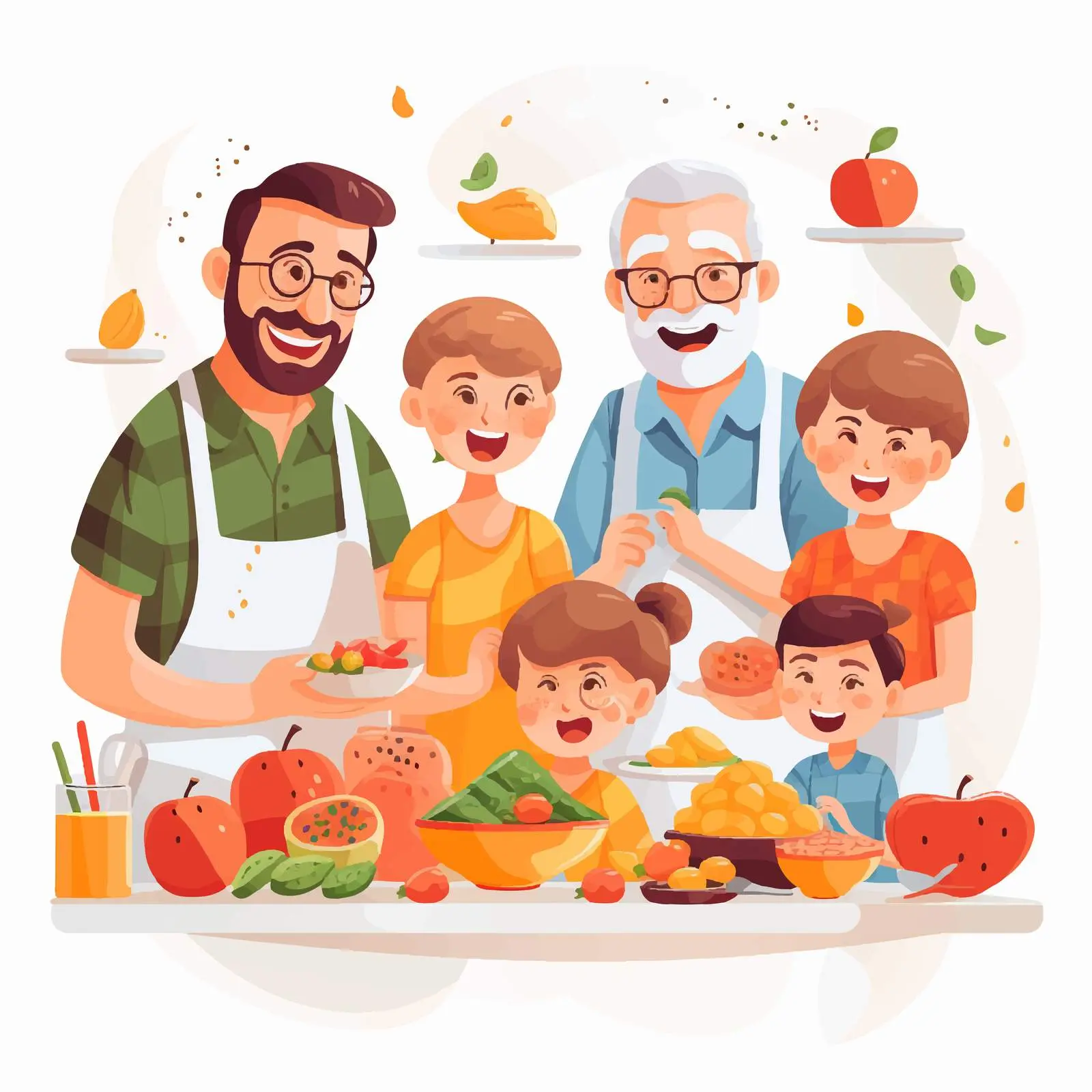 Fun Family Cooking and Eating Fruit Together — free download from Dotvec