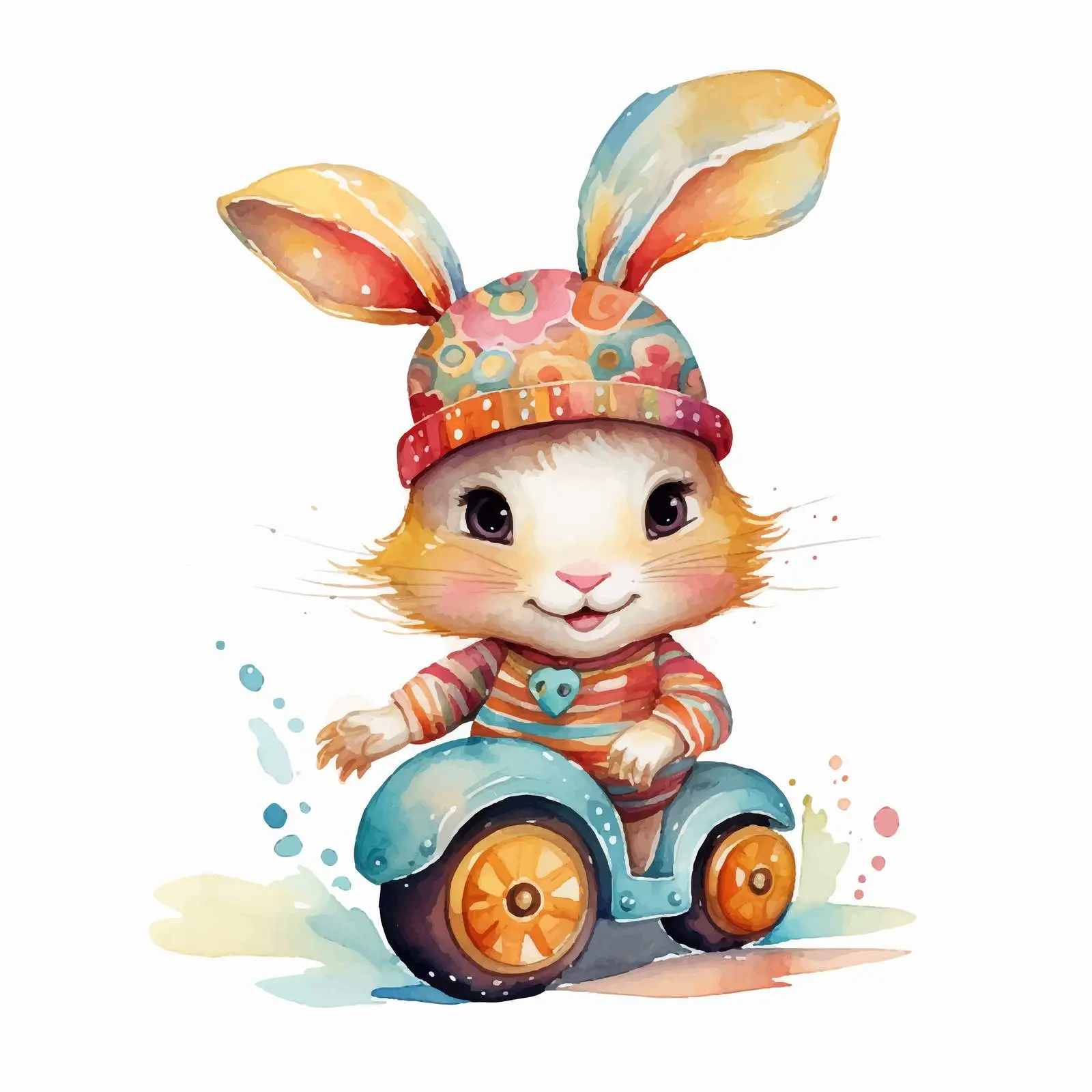 Funny Roller Hat Year of the Rabbit Doodle — free download from Dotvec