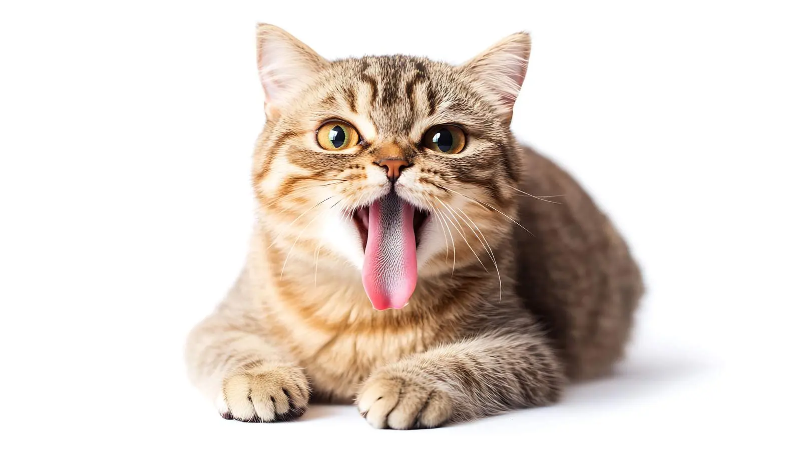 Funny Scottish Fold Cat with Tongue Out — free download from Dotvec