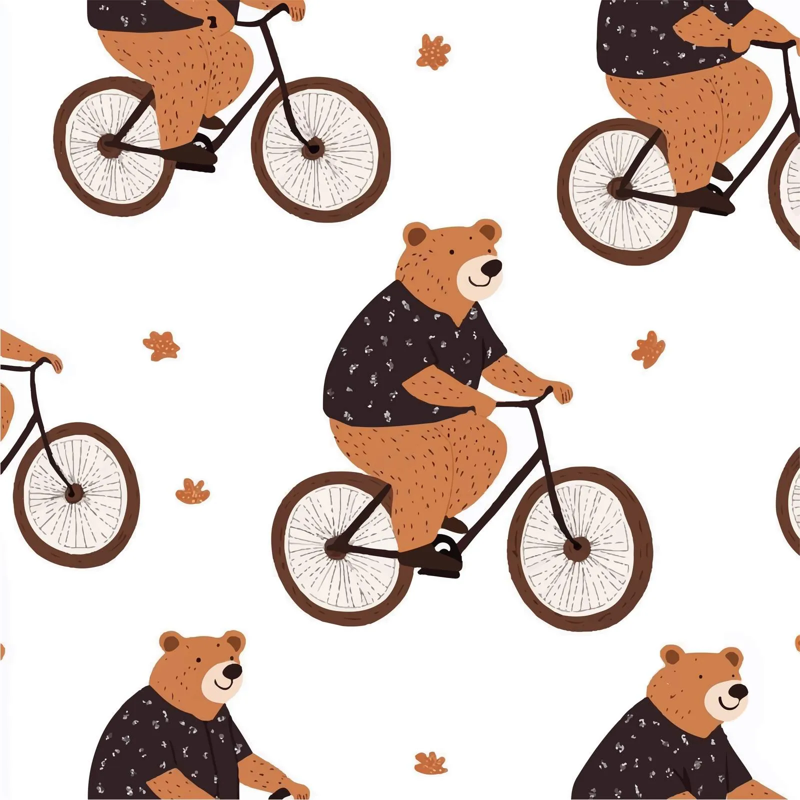 Cute Cartoon Brown Bear Seamless Pattern – free brown bear image from Dotvec