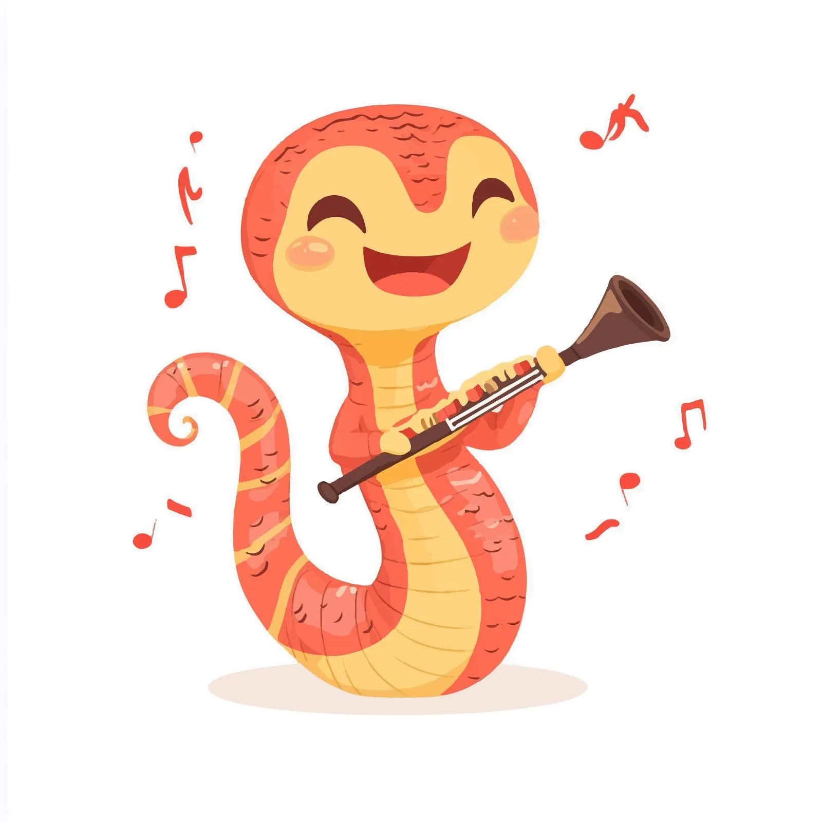 Cute Snake Playing Music Illustration — free download from Dotvec