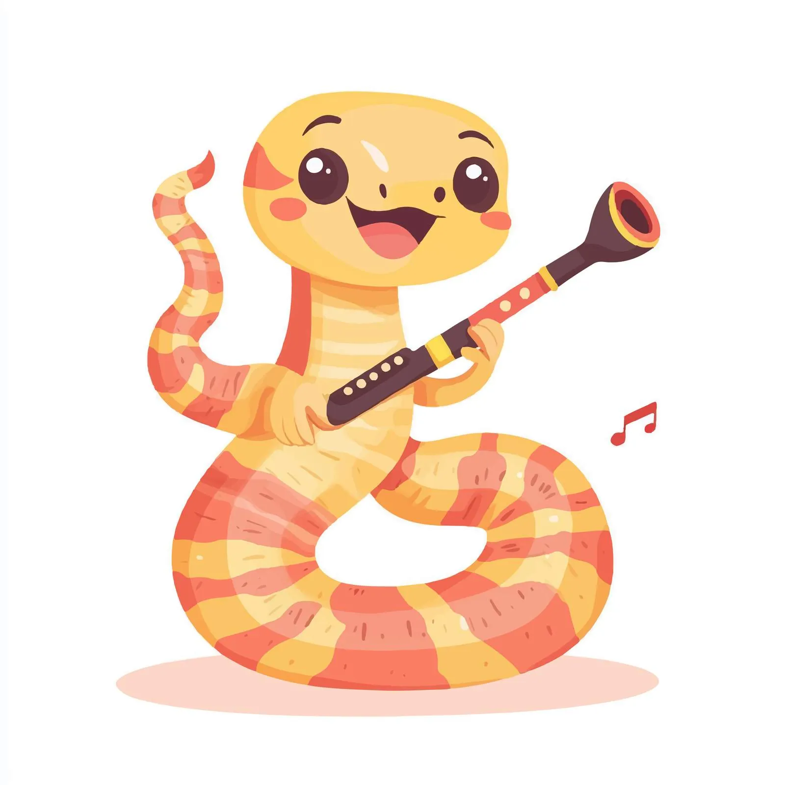 Cute Snake Playing Music Illustration — free download from Dotvec