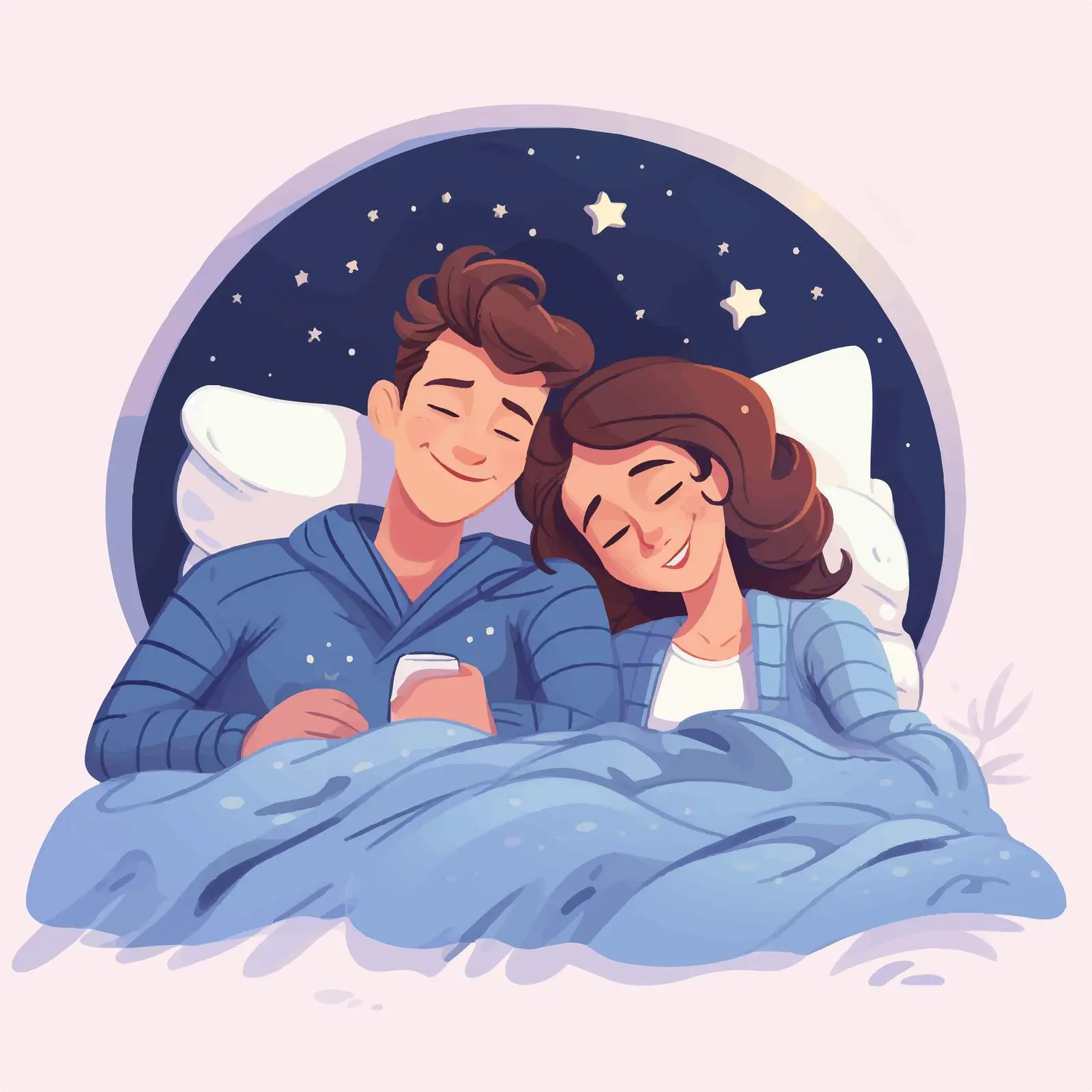 Cute Young Couple Relaxing in Comfy Bed — free download from Dotvec