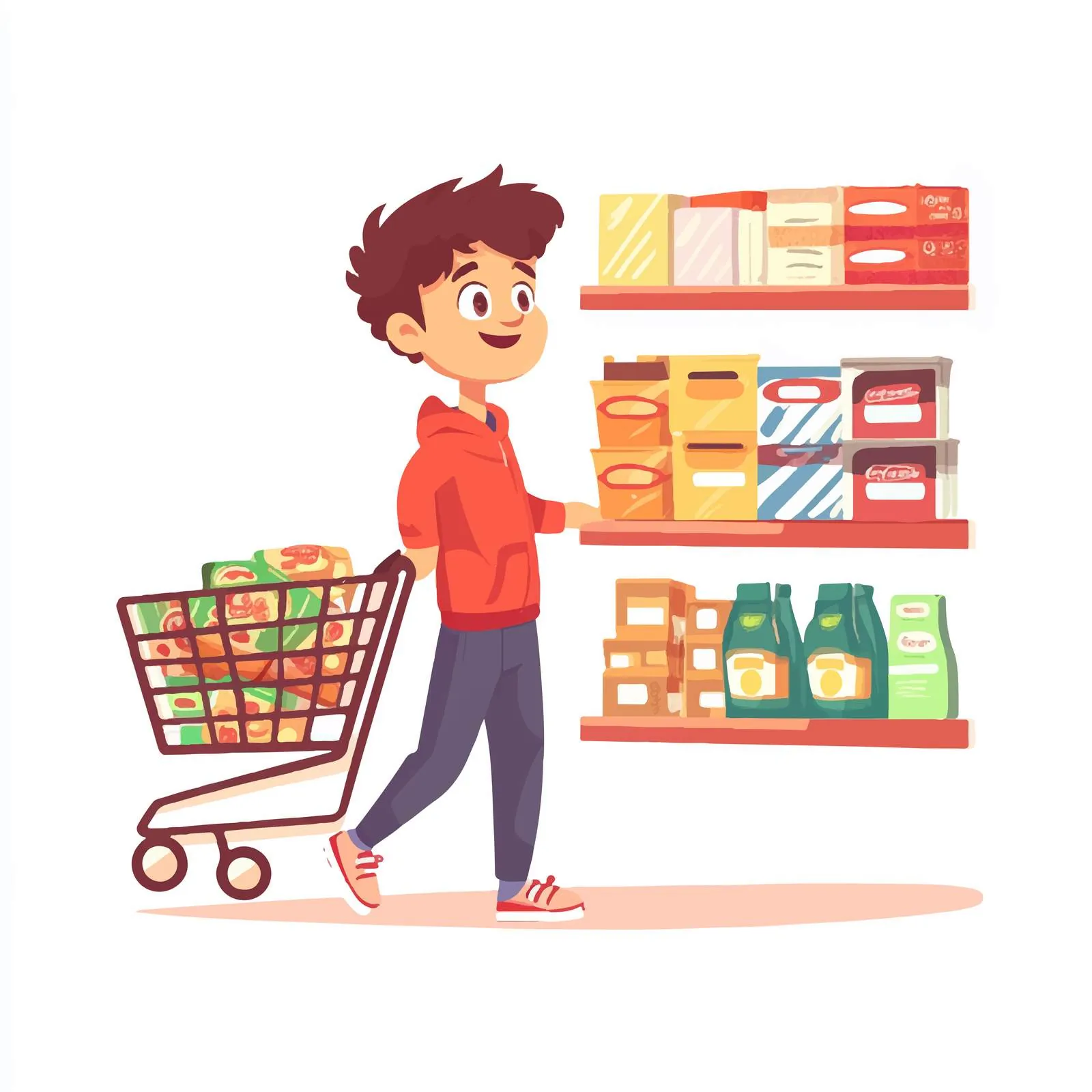 Funny Young Man Shopping for Food — free download from Dotvec