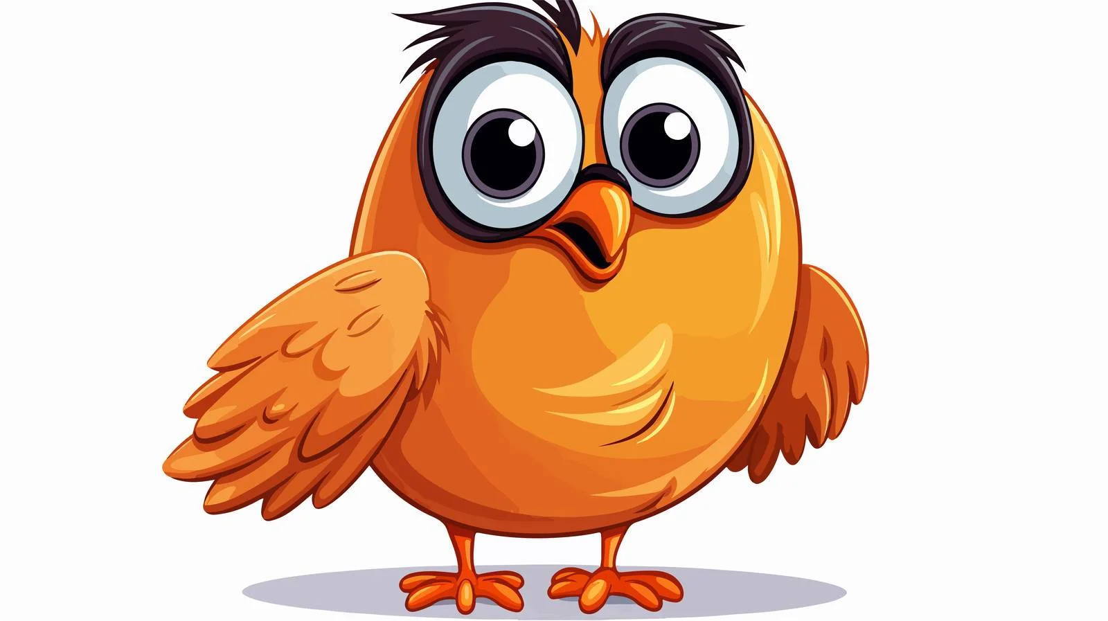Cheerful Bird Cartoon Illustration — free download from Dotvec