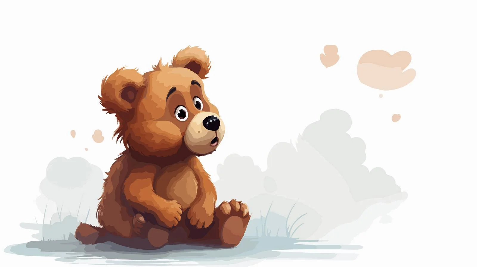 Adorable Bear with Thought Bubble Illustration — free download from Dotvec