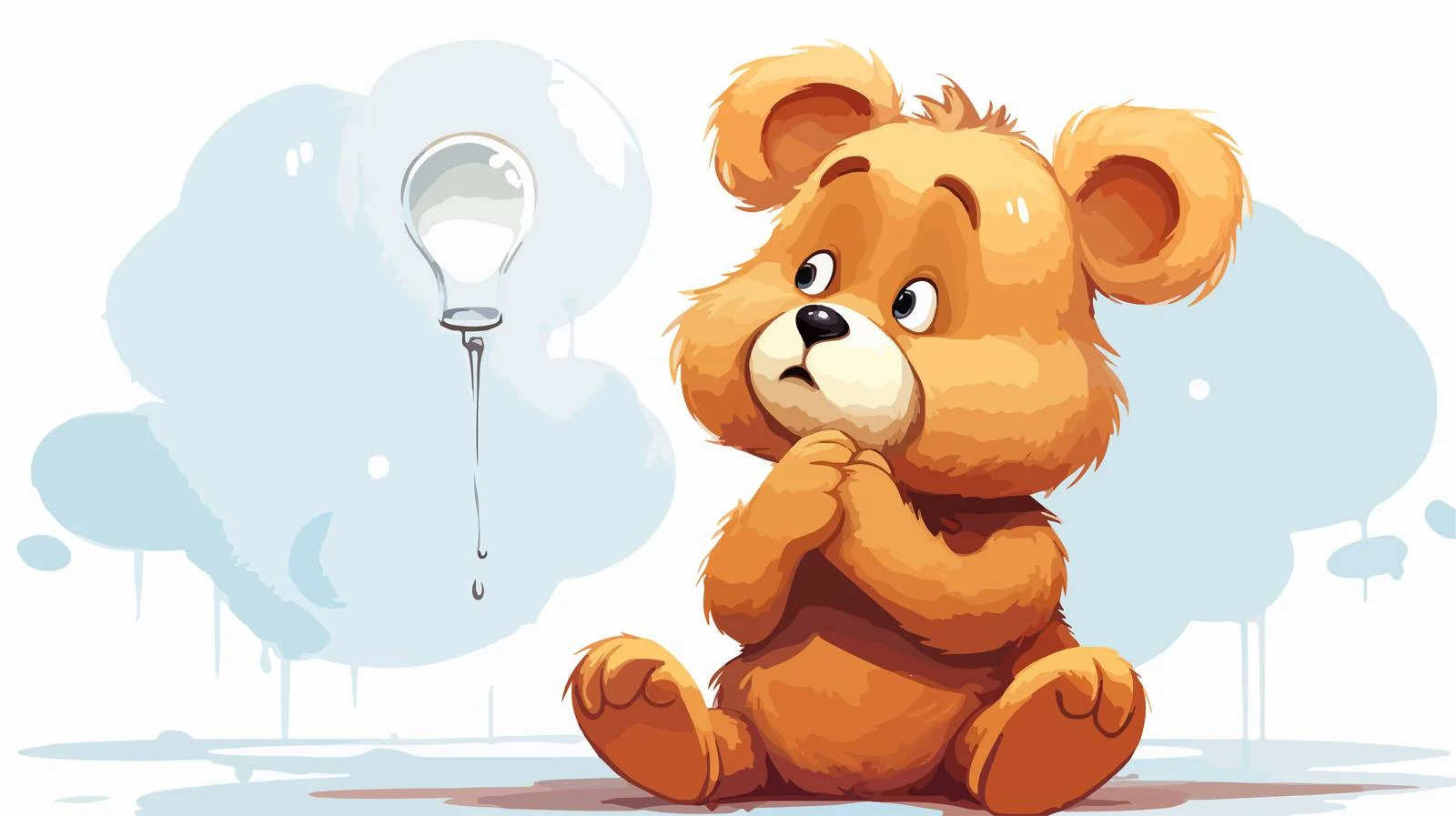 Playful Cartoon Bear with Thought Bubble — free download from Dotvec