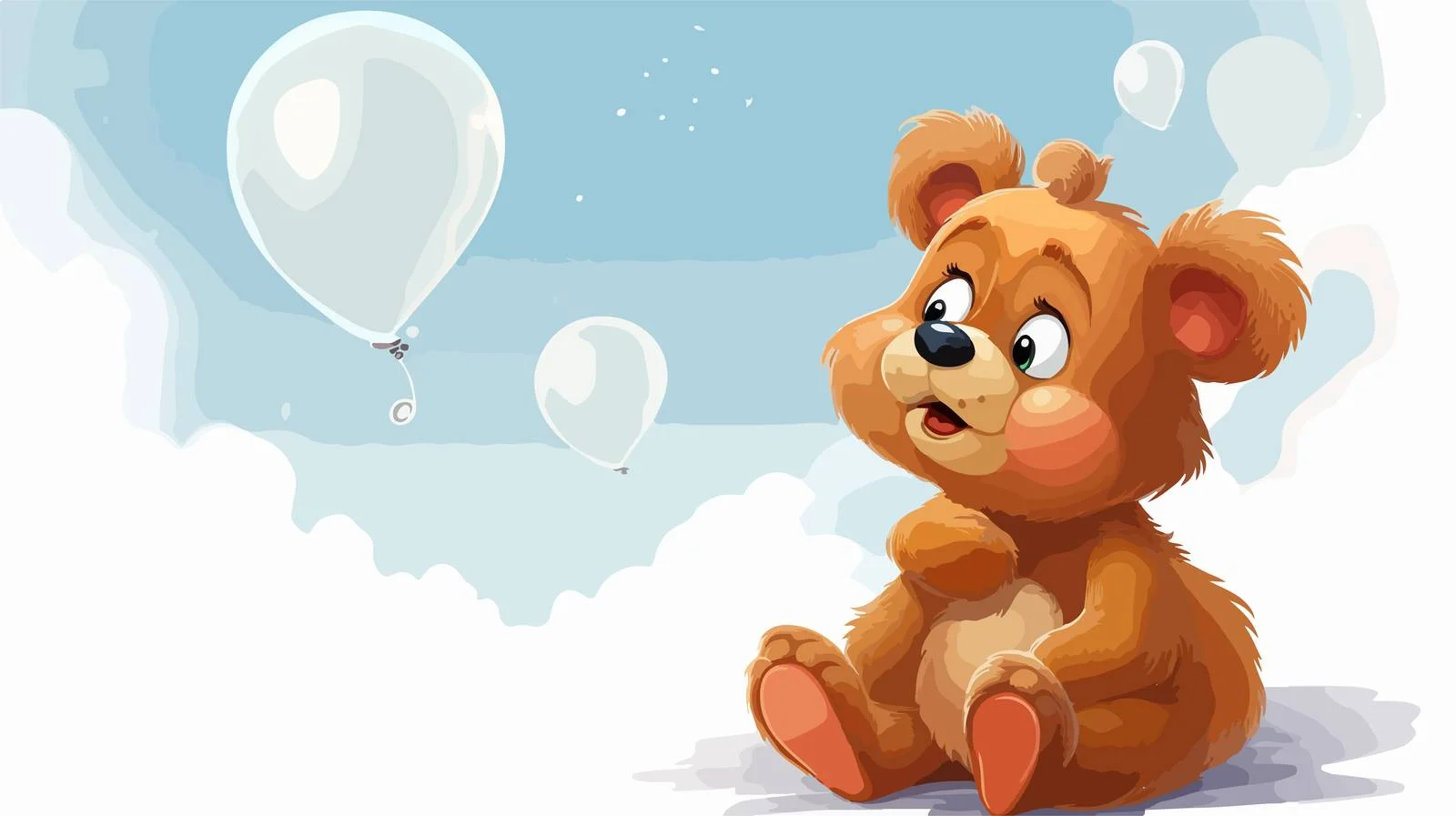 Playful Bear with Thought Bubble — free download from Dotvec