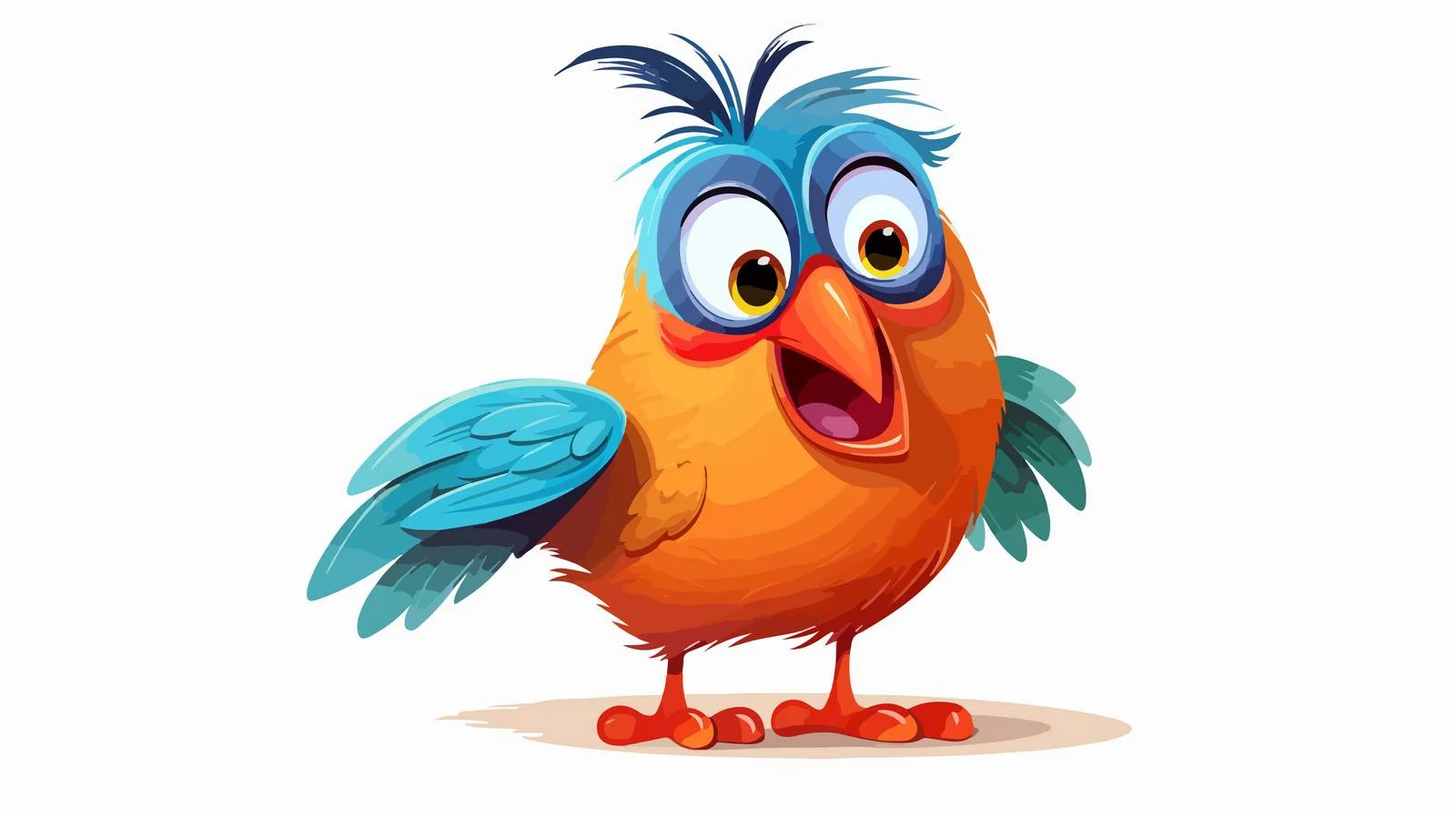 Cheerful Cartoon Bird Illustration — free download from Dotvec