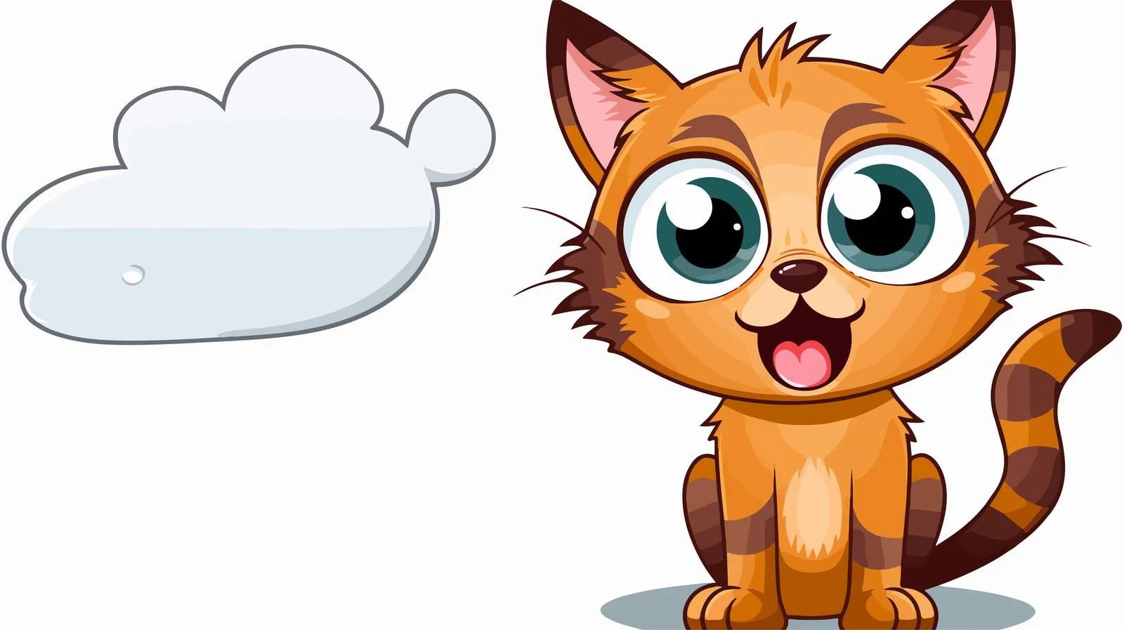 Amusing Cartoon Cat with Speech Bubble — free download from Dotvec