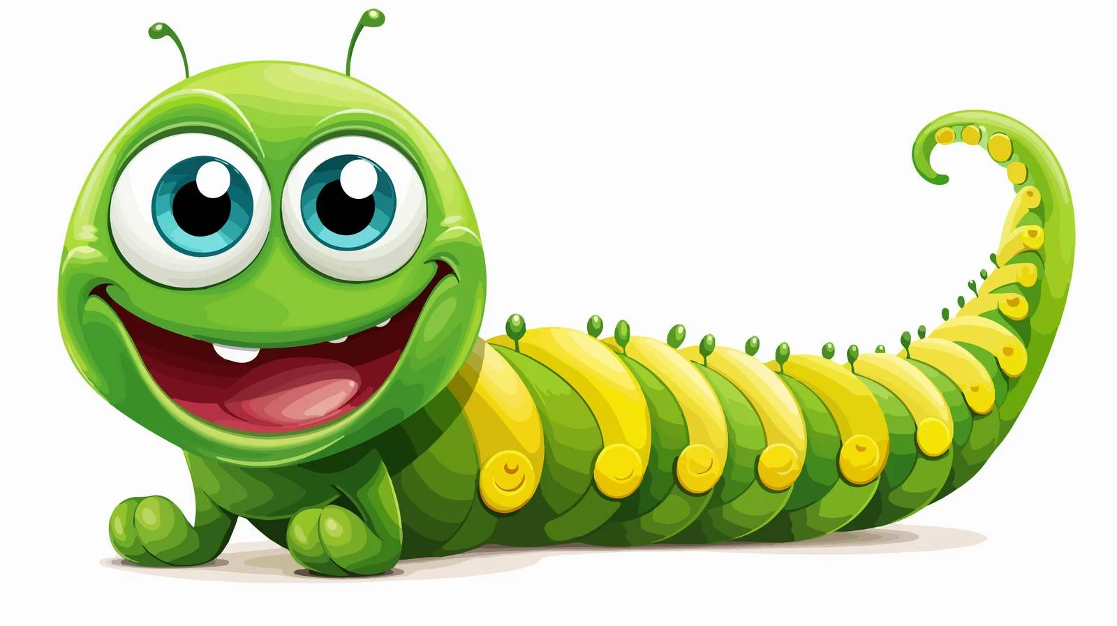 Funny Cartoon Caterpillar Illustration — free download from Dotvec