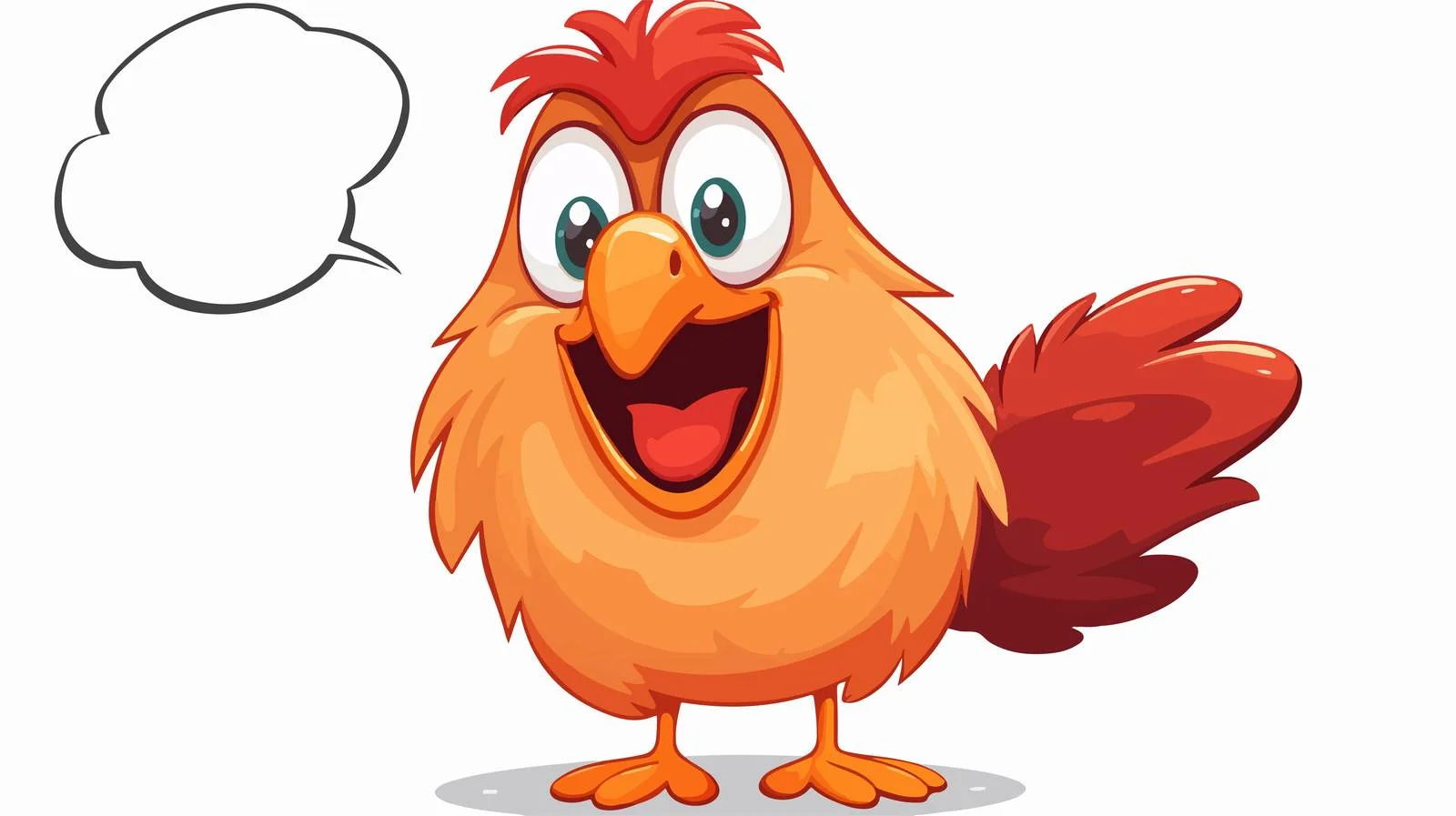 Playful Chicken with Speech Bubble — free download from Dotvec