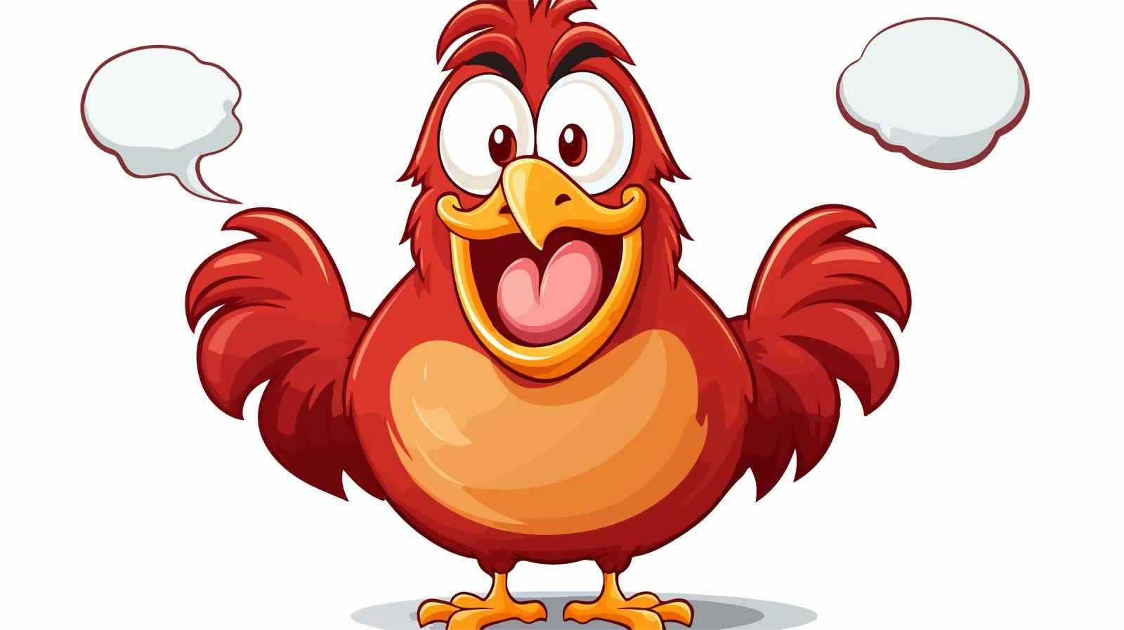 Cheerful Chicken with Speech Bubble — free download from Dotvec