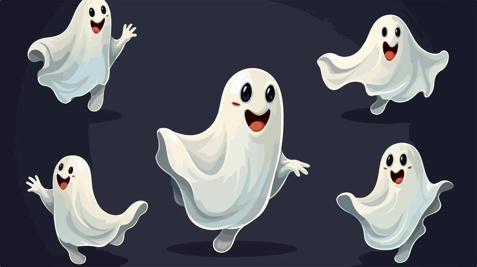 Playful Ghost Vector Illustration — free download from Dotvec