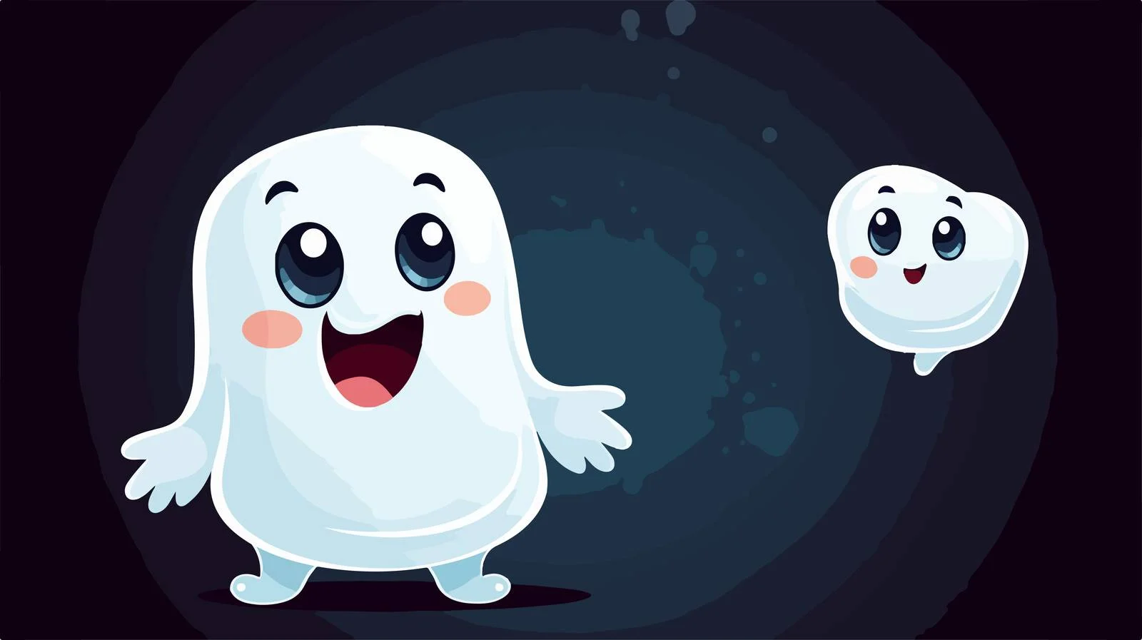 Cheerful Ghost with Speech Bubble Illustration — free download from Dotvec